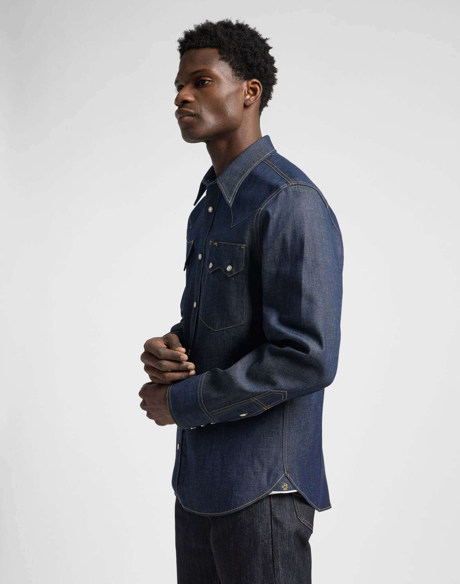 101 50S Western Shirt in Dry Blue Hemden Lee