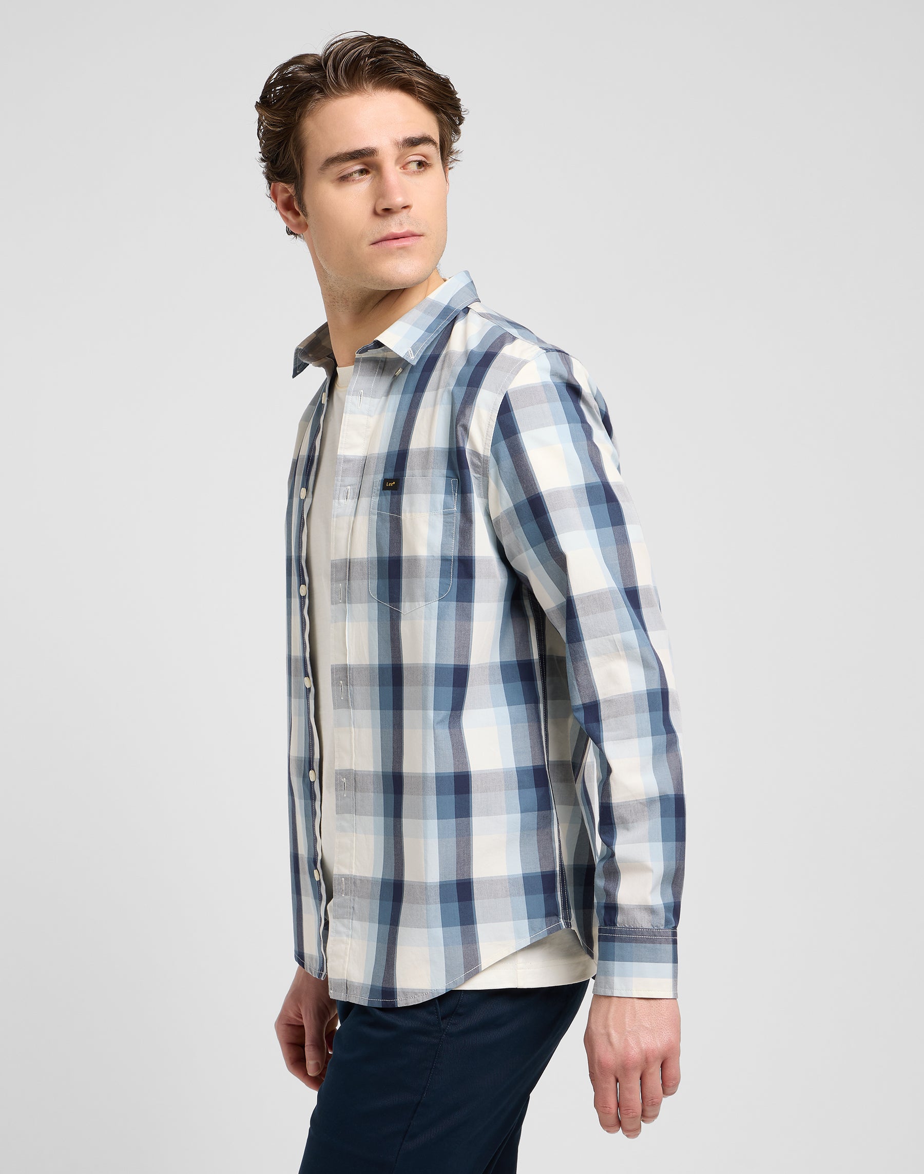 Lee Button Down in Vintage Blue Ombre Hemden Lee