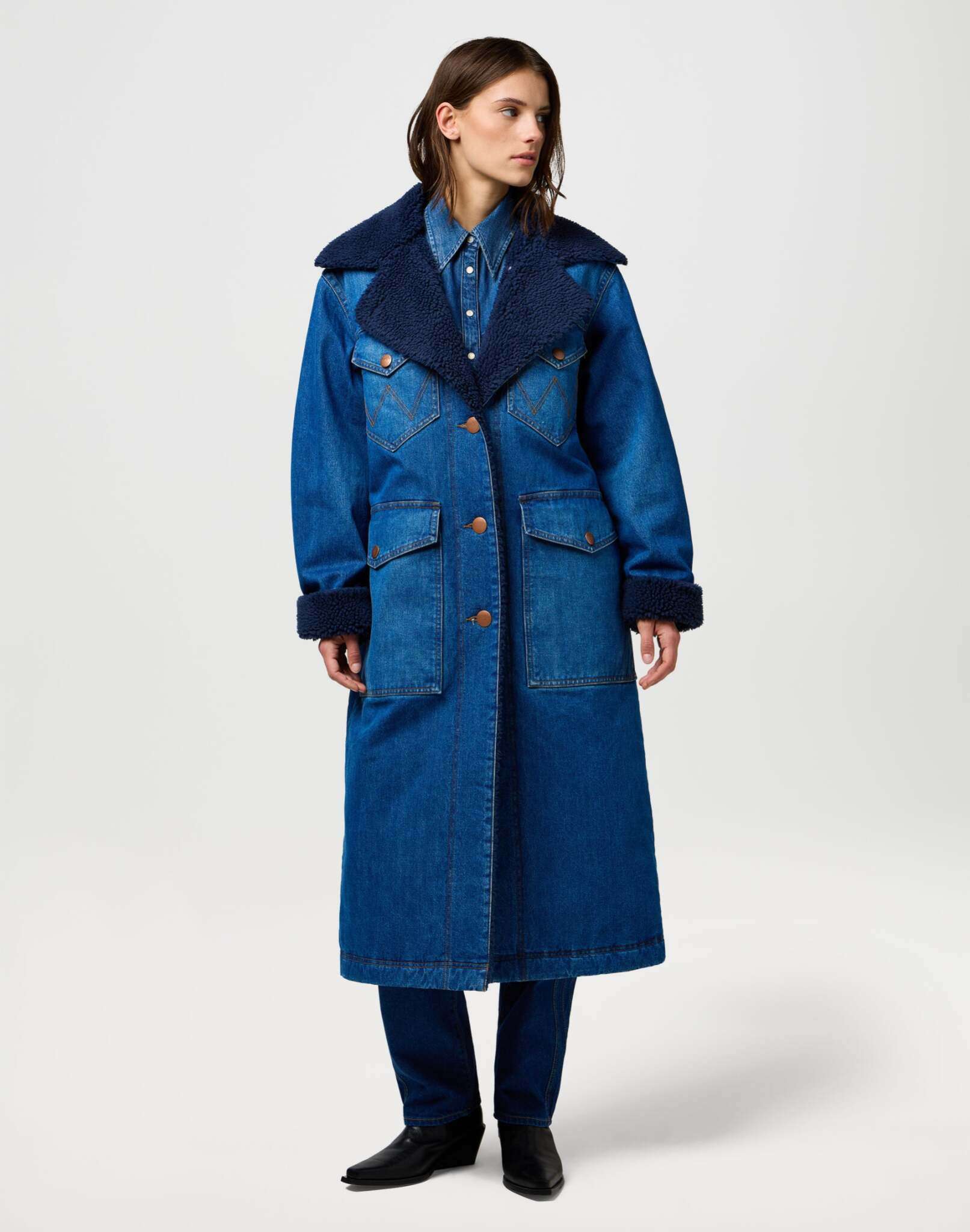 Wrange Coat in Sparkle Blue Jacken Wrangler