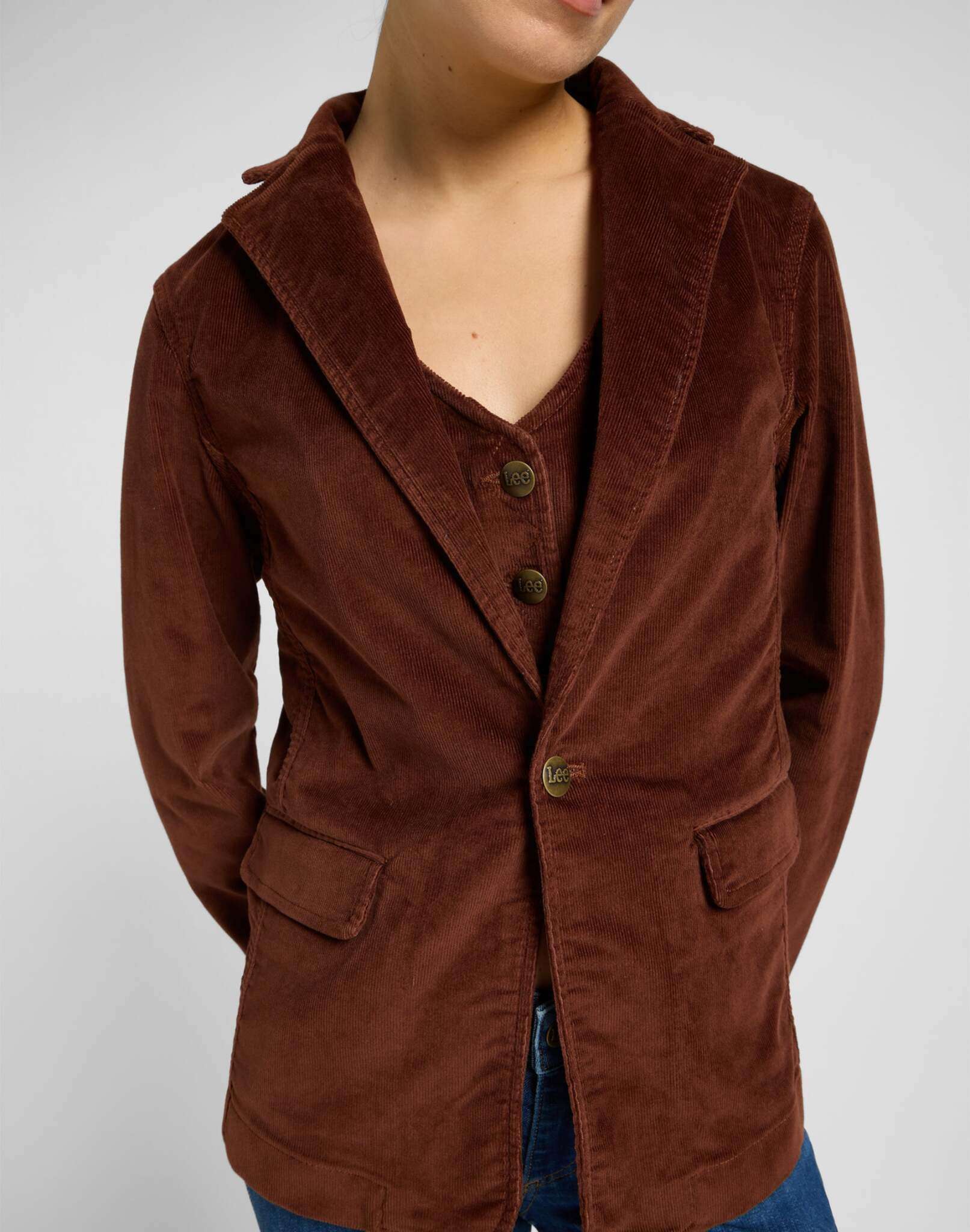 Structured Blazer in Luxe Brown Jacken Lee