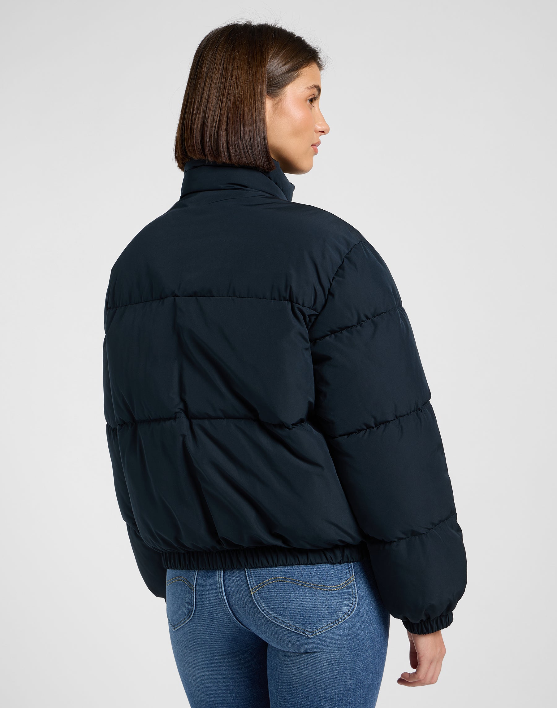 Rider Puffer Jacket in Black Jacken Lee