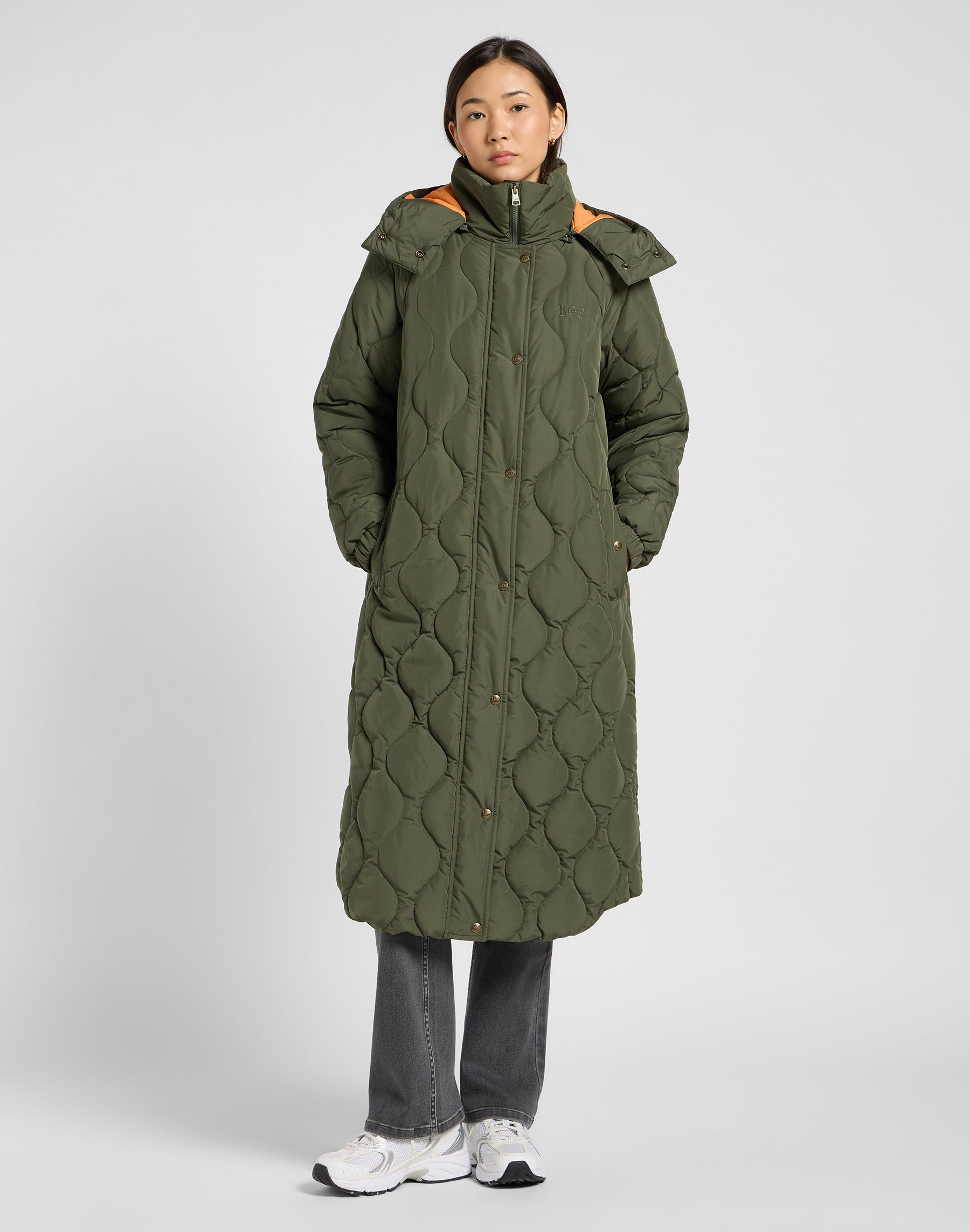 Long Puffer in Oak Moss Jacken Lee