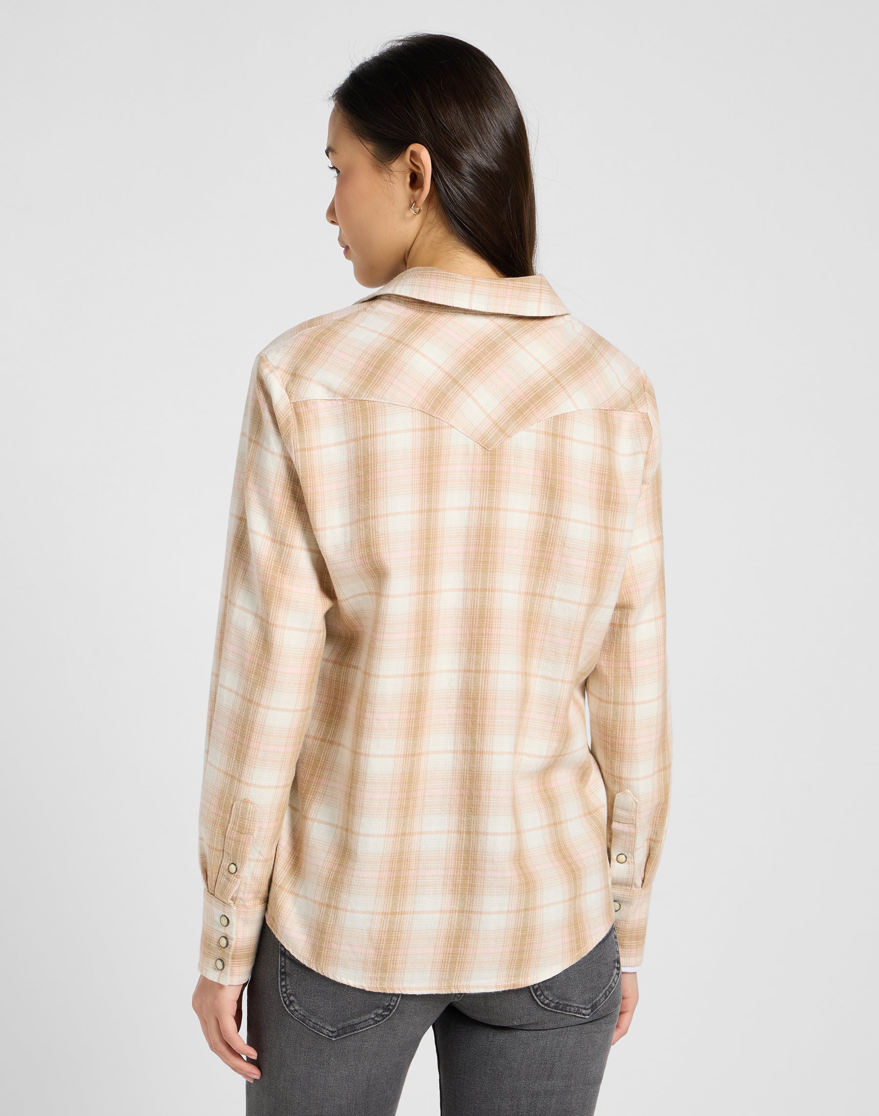Regular Western Shirt in Khaki Plaid Hemden Lee