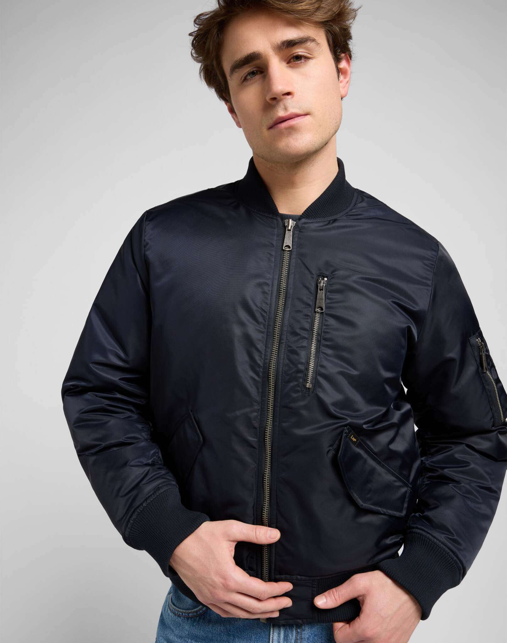 Bomber Jacket in Black Jacken Lee