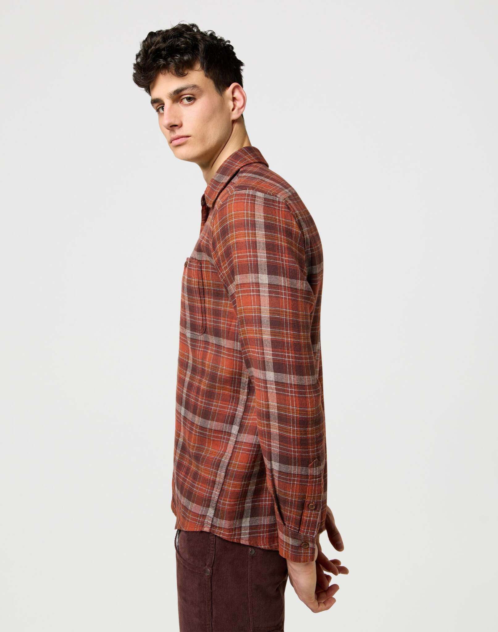 1 Pkt Flannel Shirt in Fired Brick Hemden Wrangler