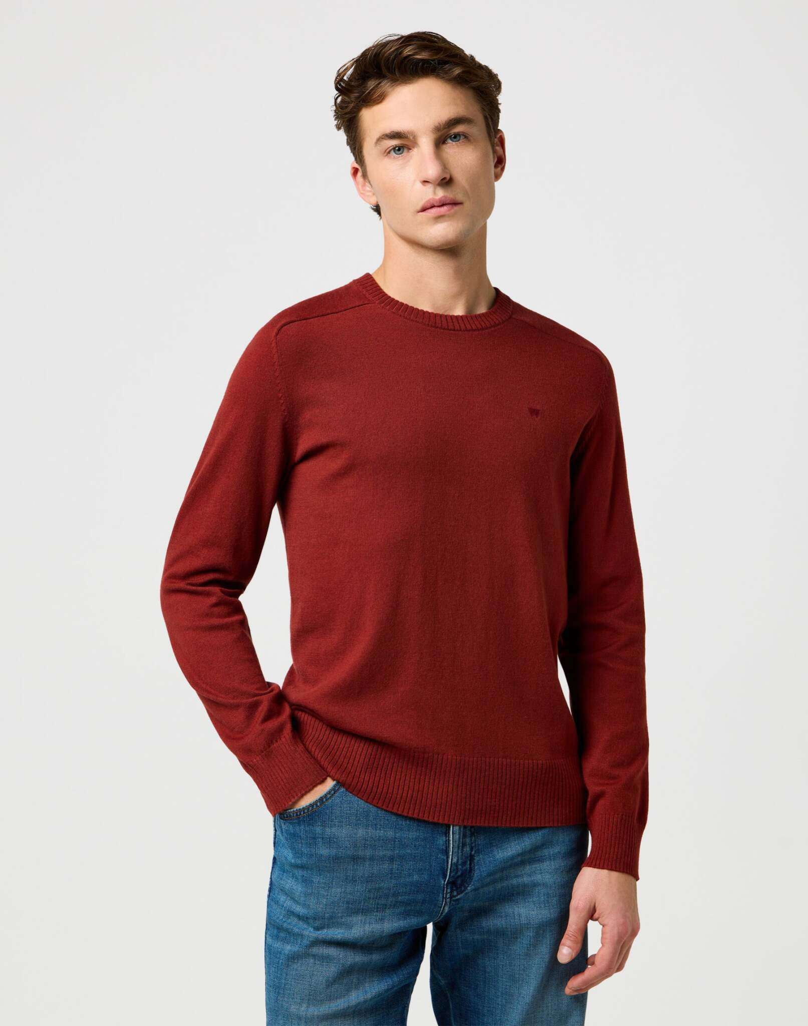Knit Sweater in Fired Brick Pullover Wrangler