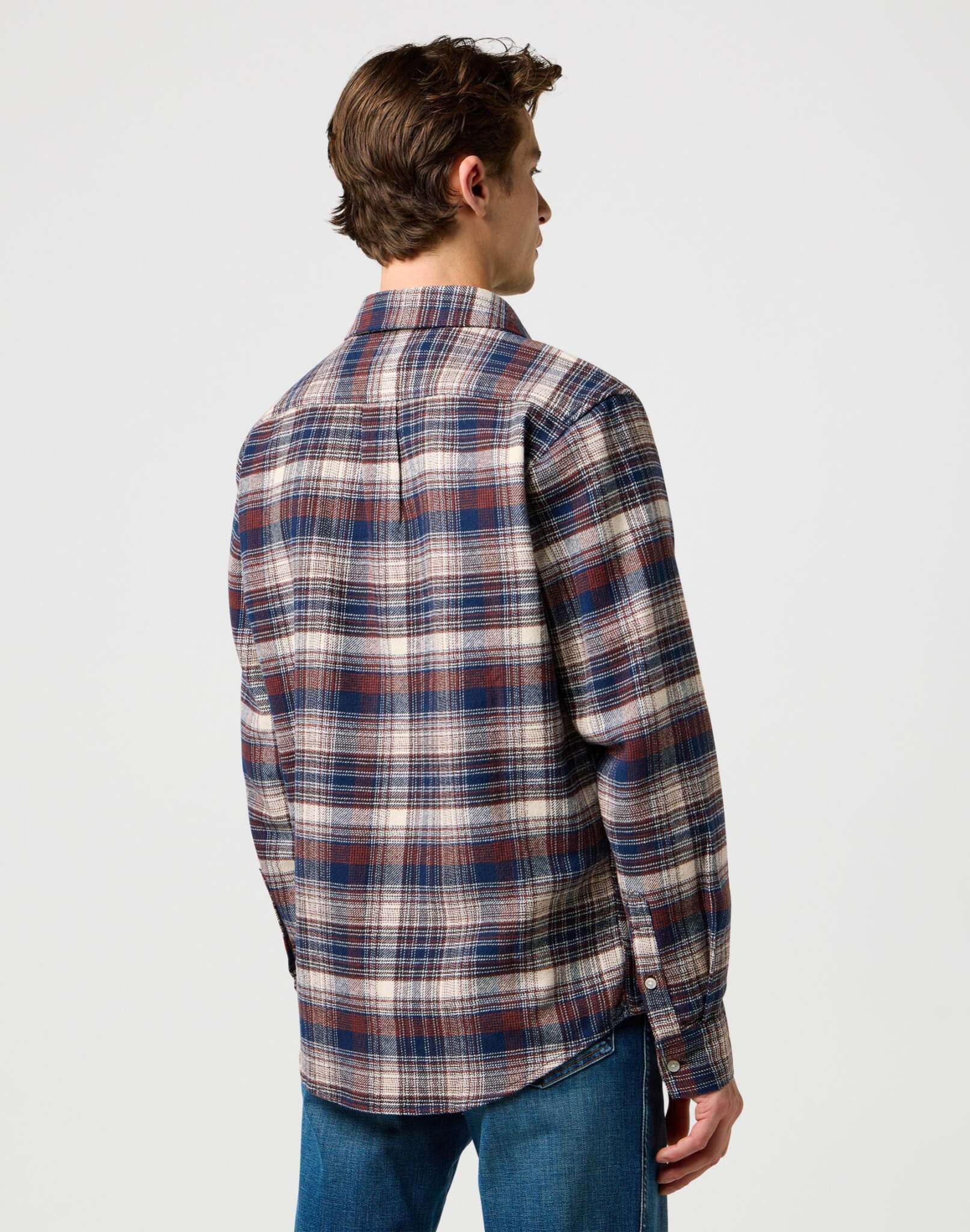 Brushed 1 Pkt Shirt in Navy Birch Hemden Wrangler