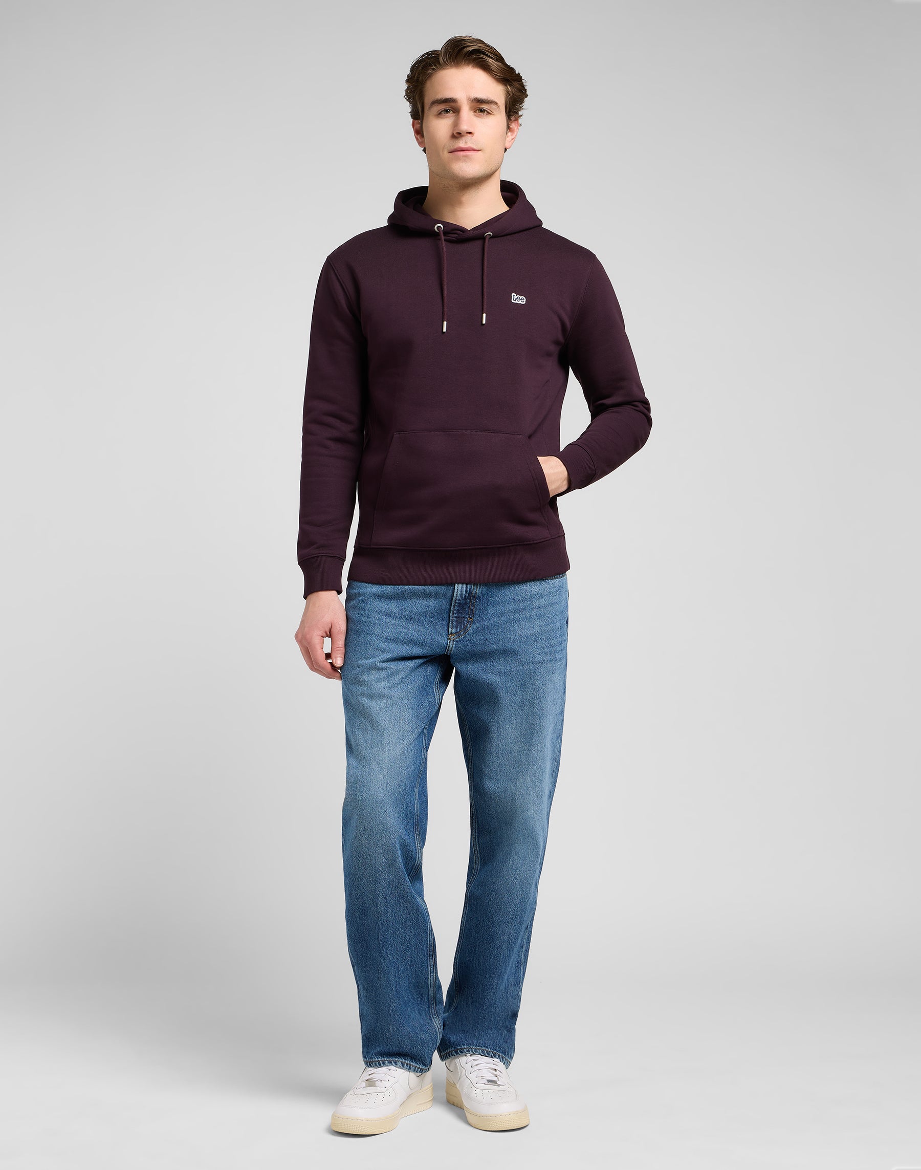 Plain Hoodie in Deep Wine Kapuzenpullover Lee