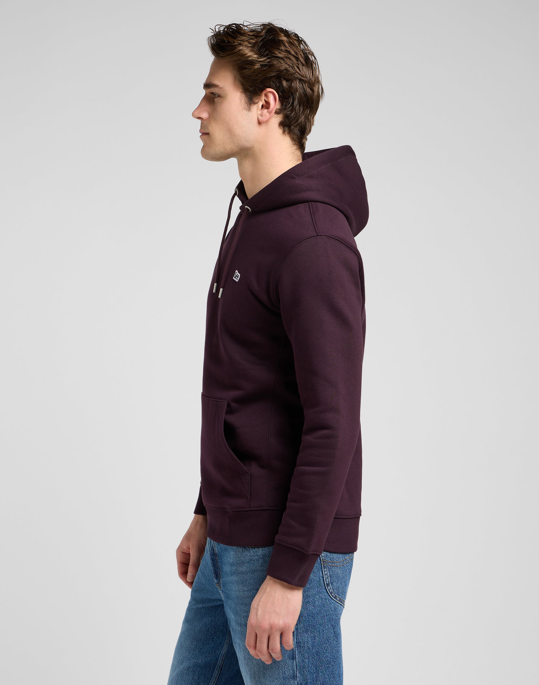Plain Hoodie in Deep Wine Kapuzenpullover Lee