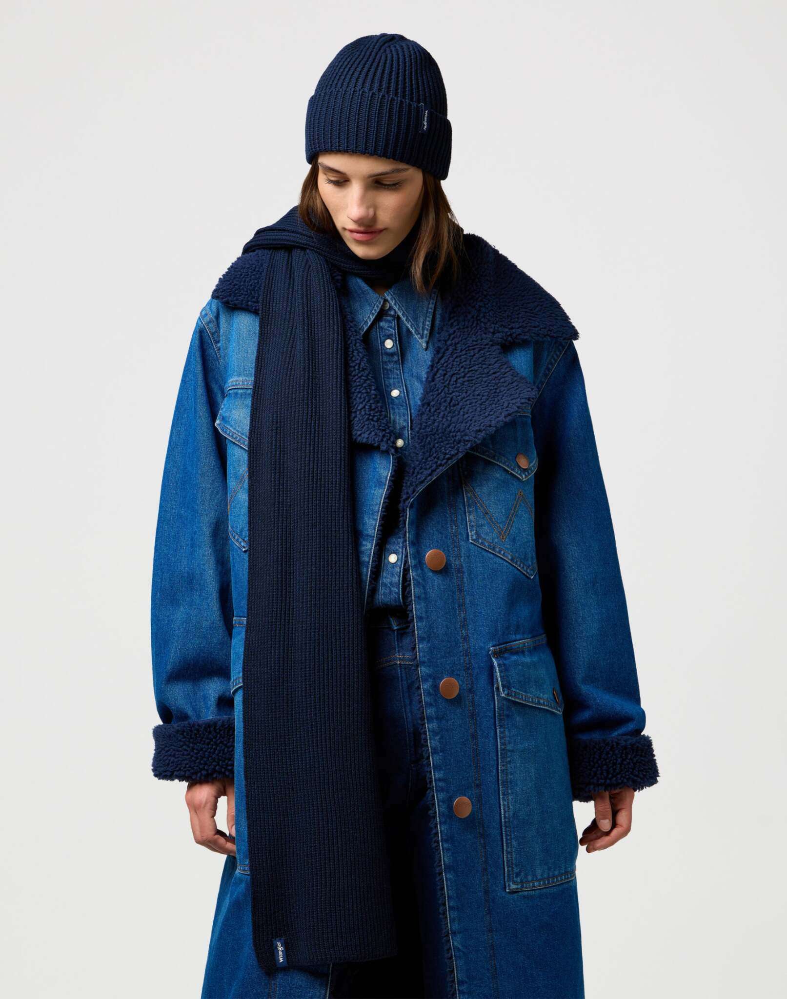 Scarf Beanie Set in Dark Navy Schals Wrangler