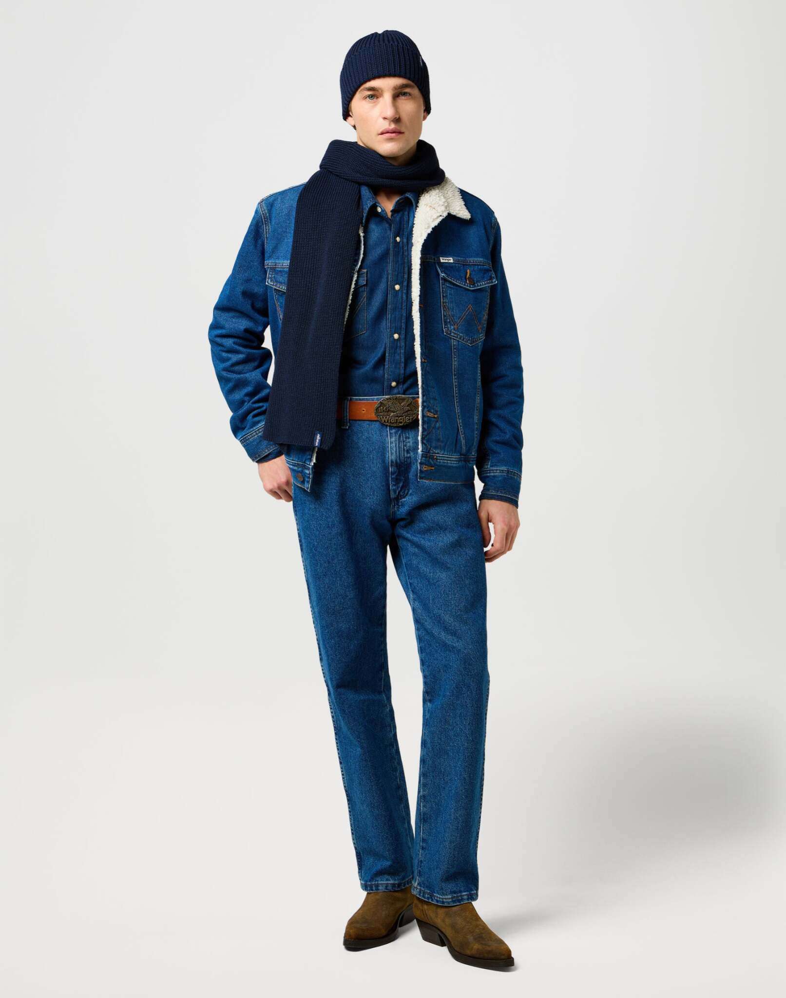 Scarf Beanie Set in Dark Navy Schals Wrangler