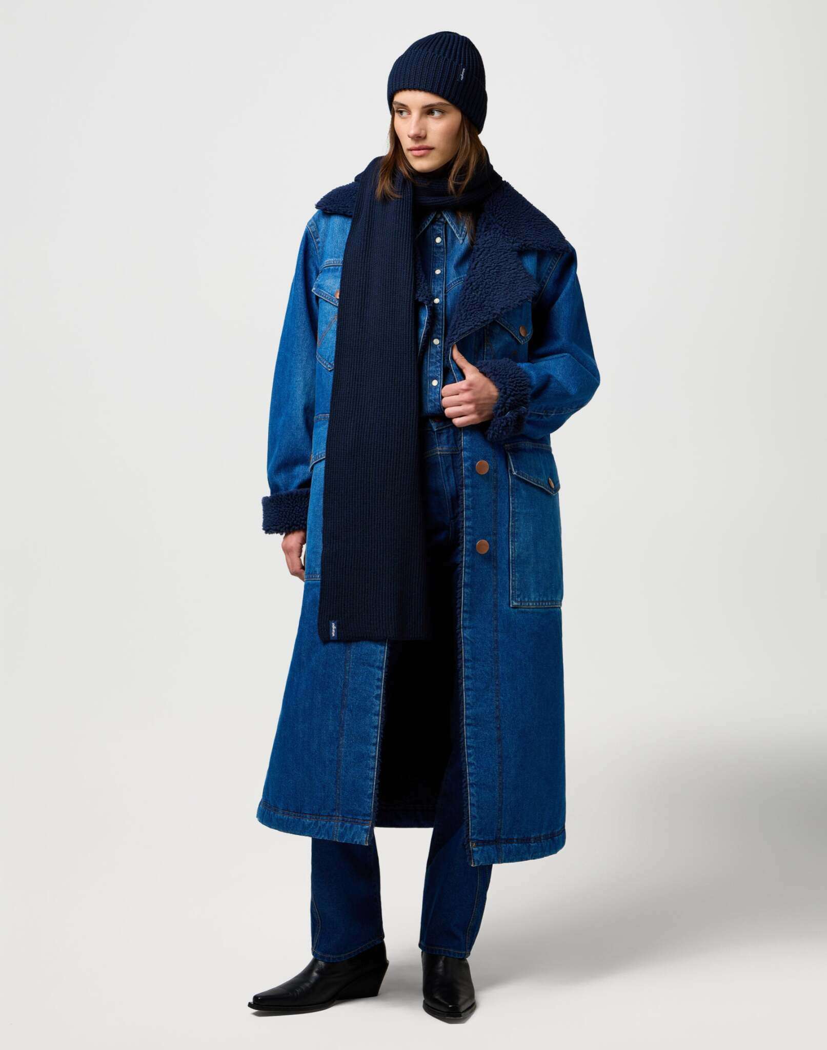 Scarf Beanie Set in Dark Navy Schals Wrangler