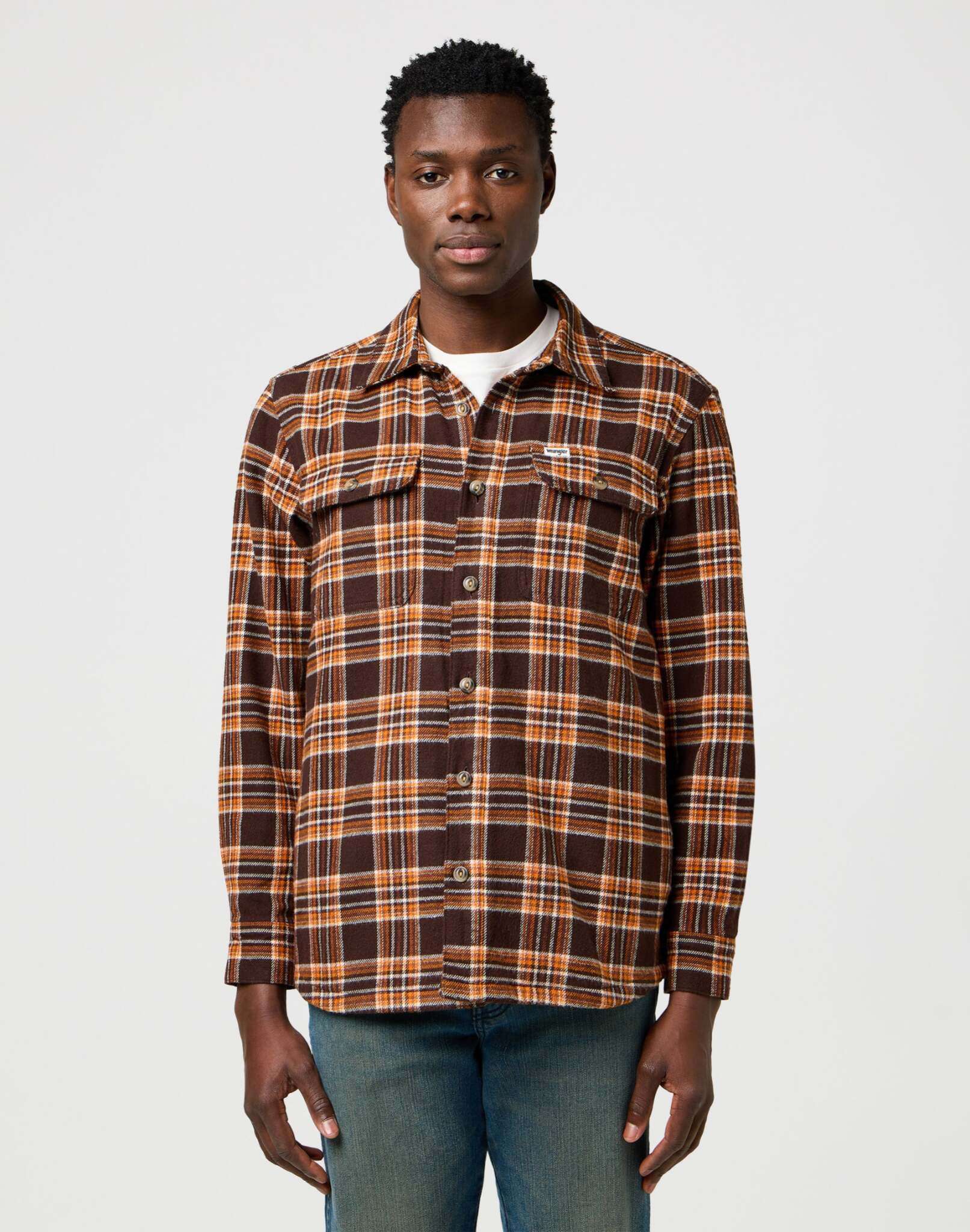 Overshirt in Deep Brown Hemden Wrangler