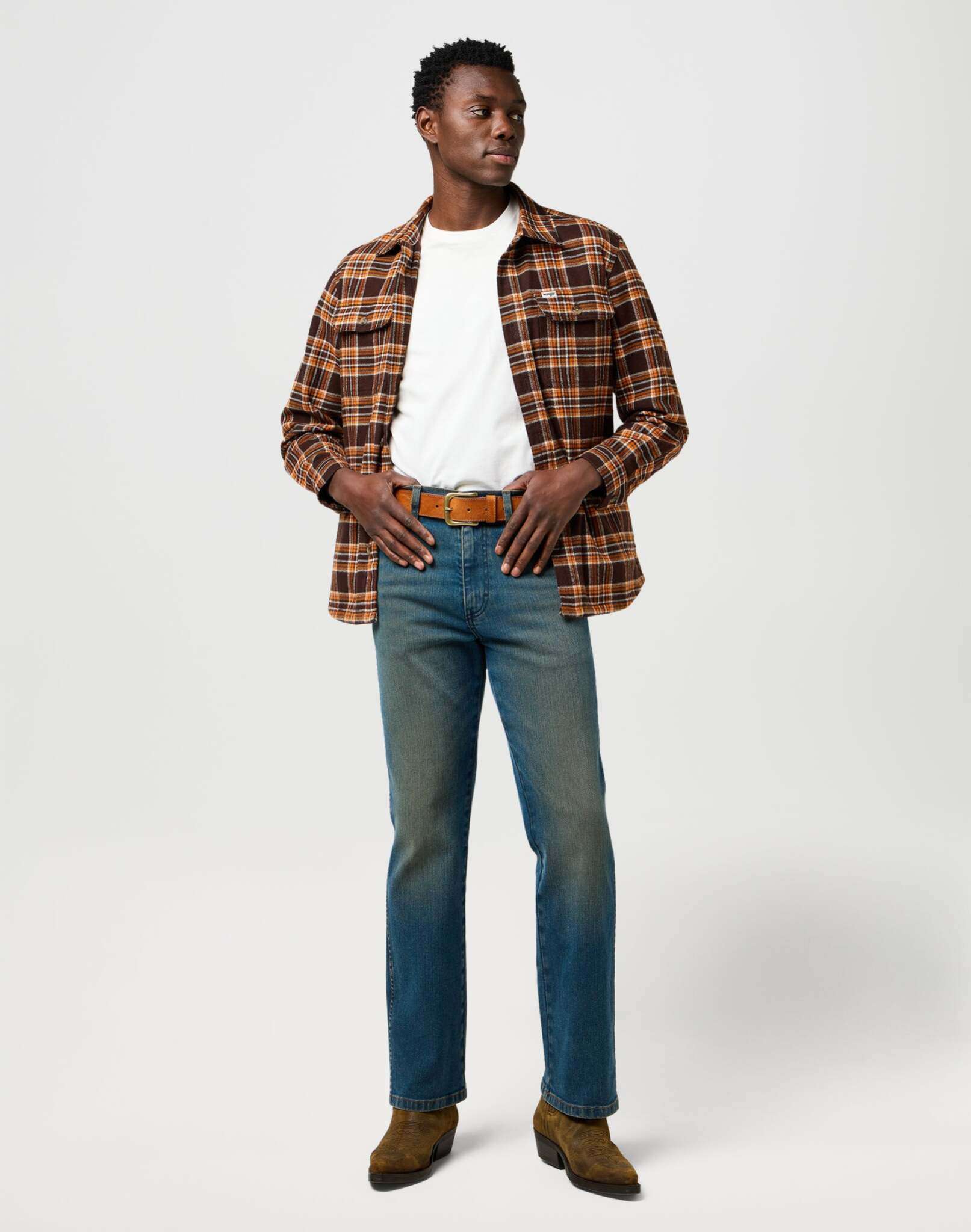 Western Stitch Belt in Cognac Gürtel Wrangler