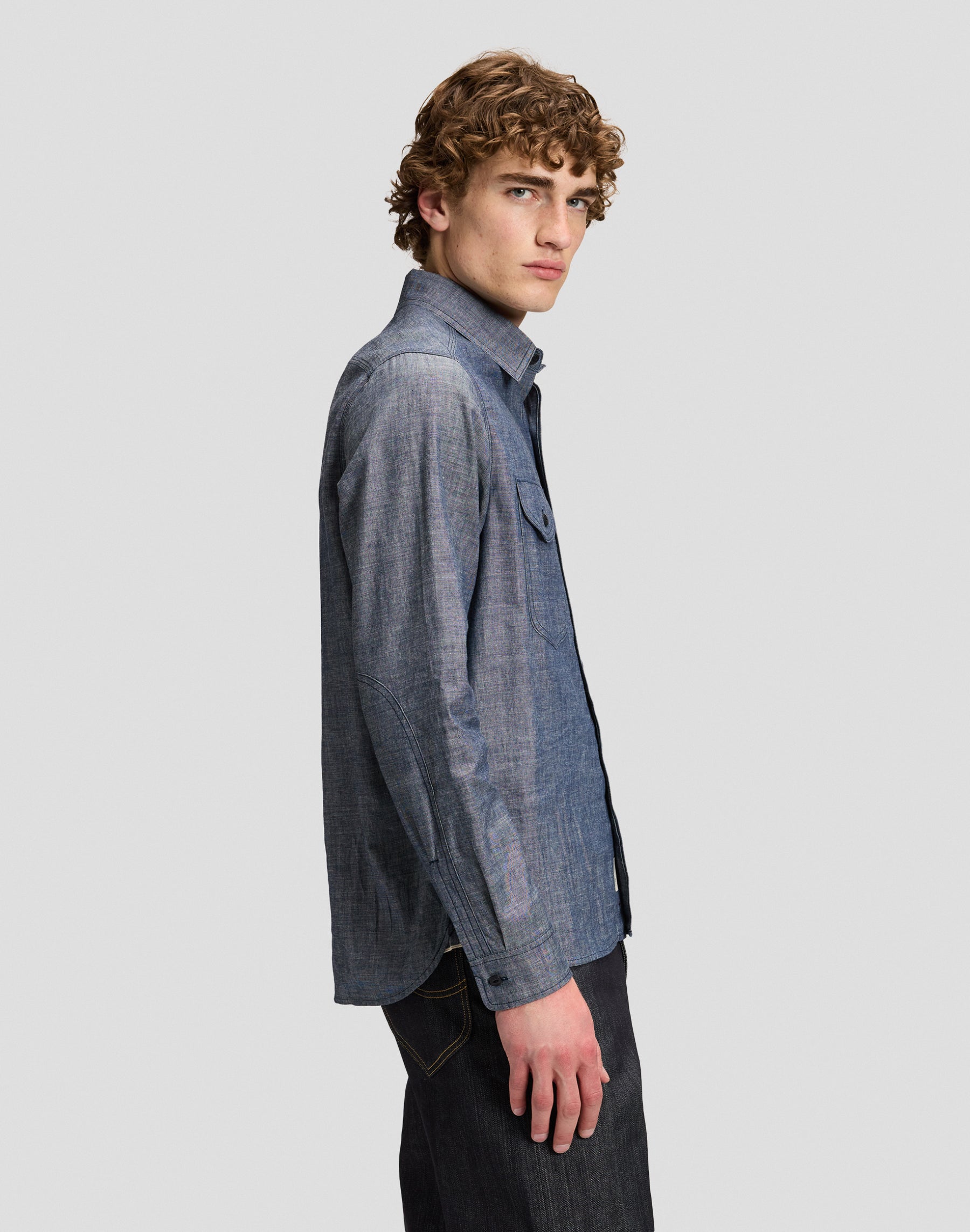 Jeanshemd 101 Heritage Workwear in Dry Blue Hemden Lee