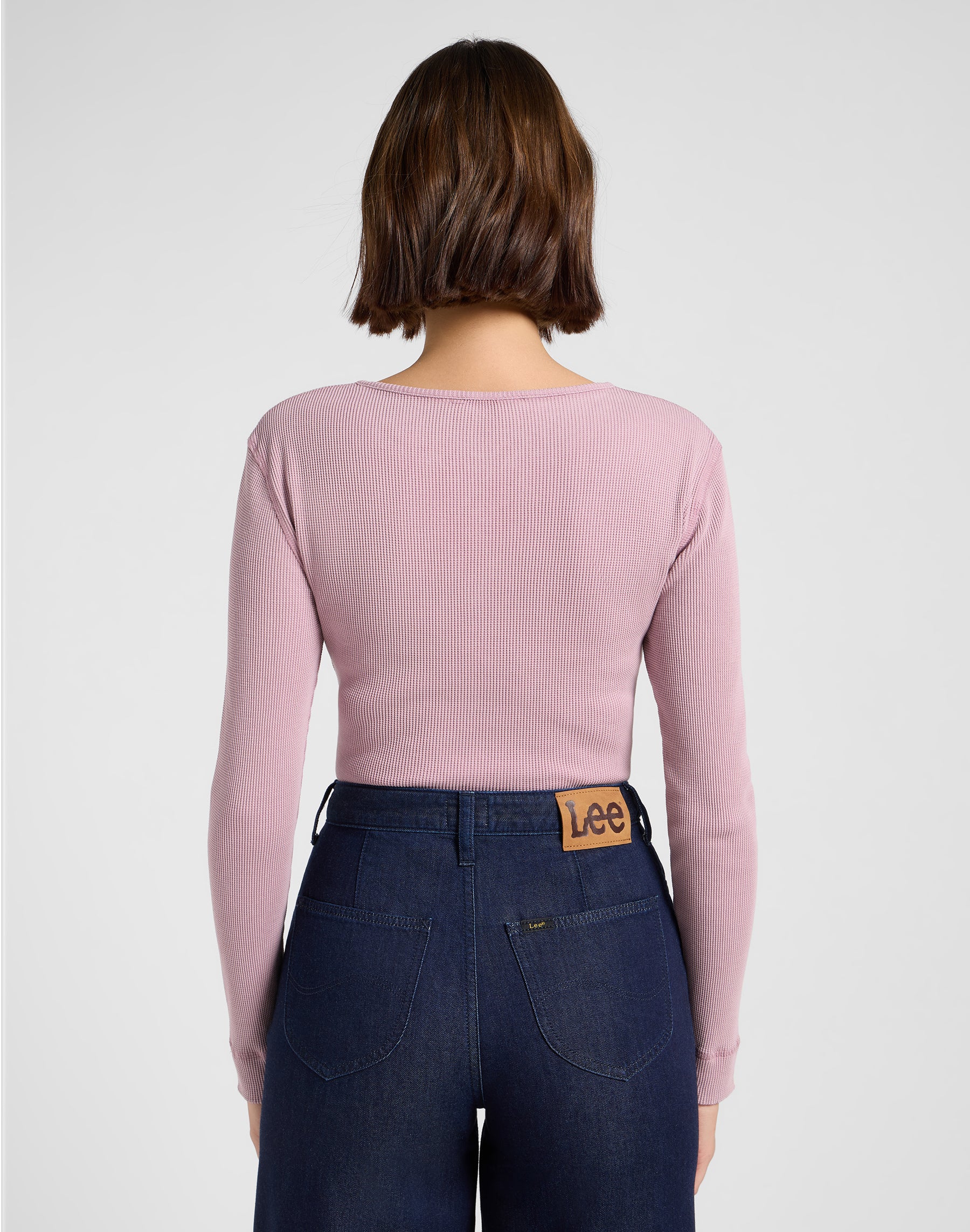 Washed Waffle Henley in Plumberry T-Shirts Lee