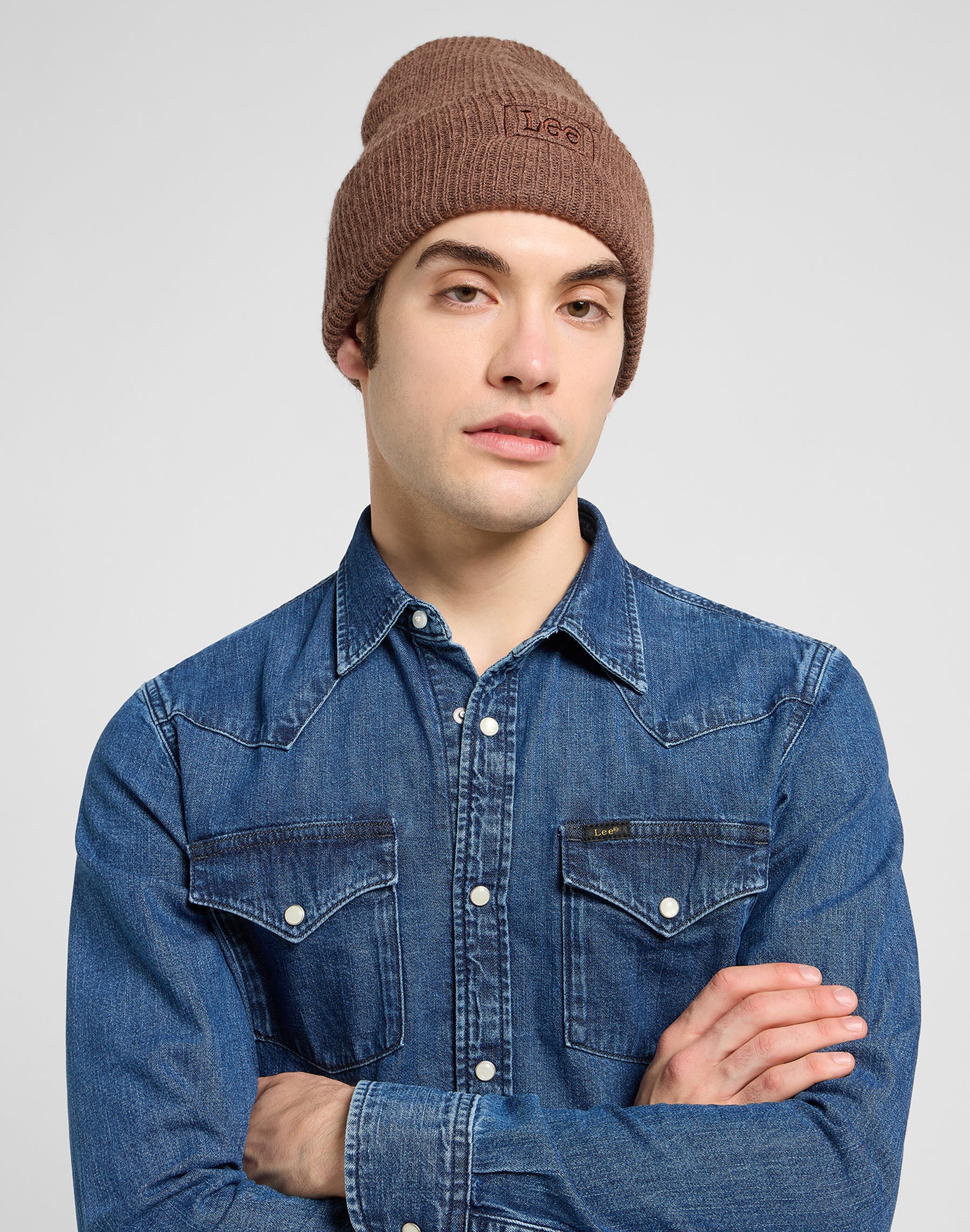 Core Beanie in Luxe Brown Mützen Lee