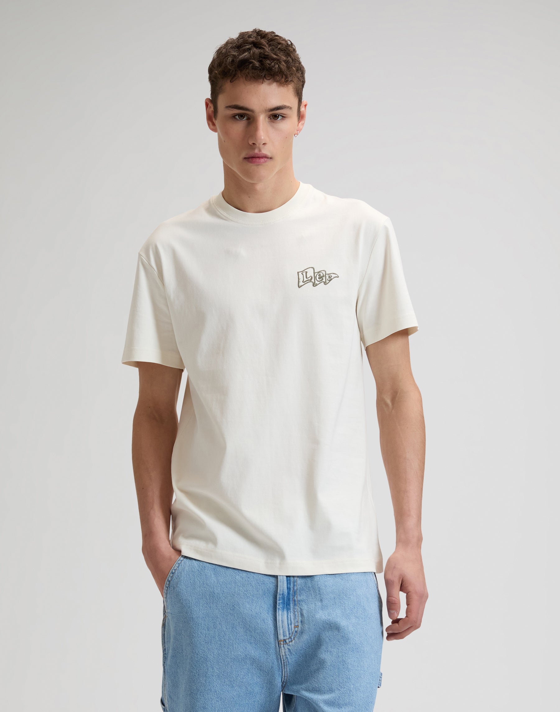 Lee Flag Tee in Natural