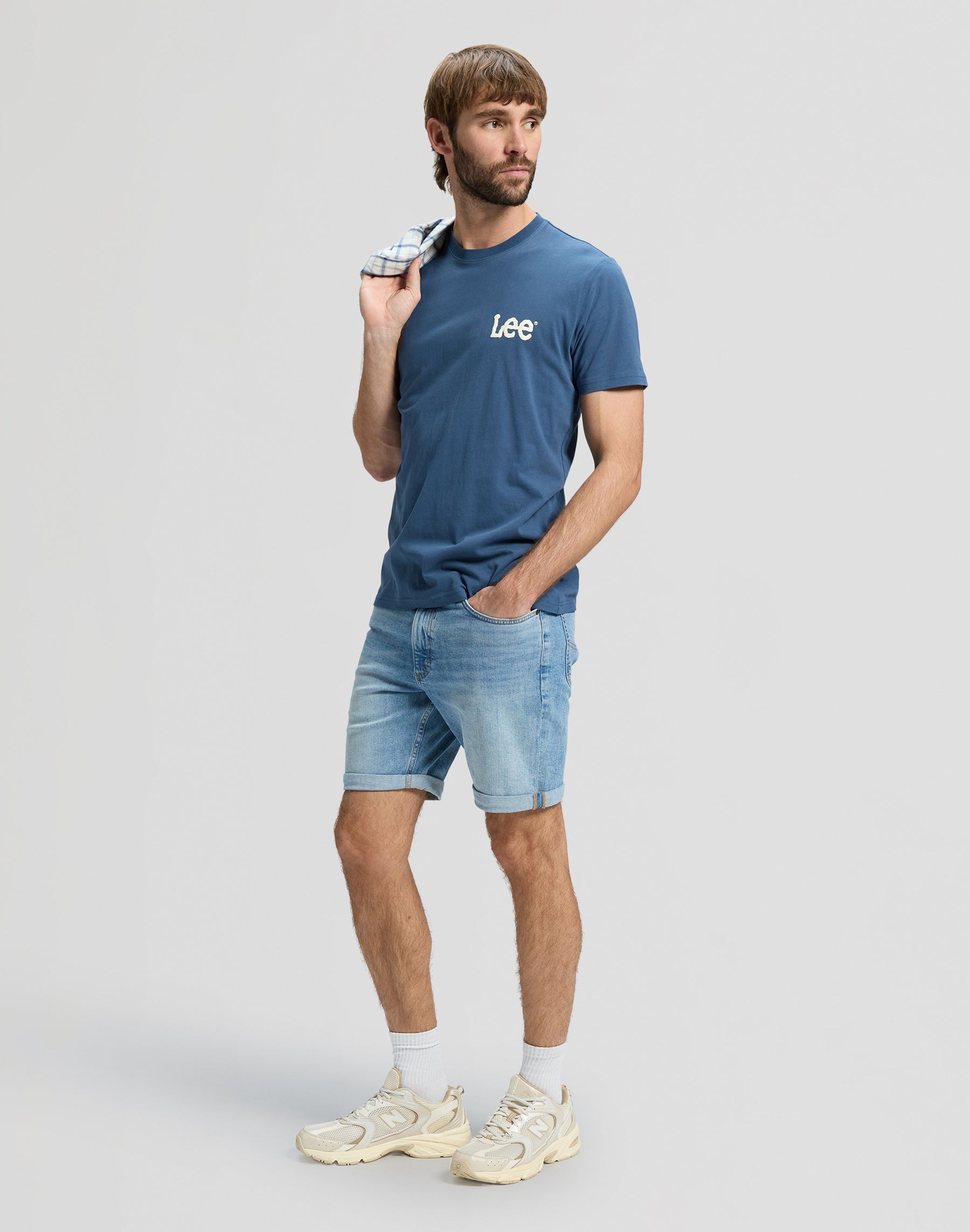 Medium Wobbly Lee Tee in Academy Blue T-Shirts Lee