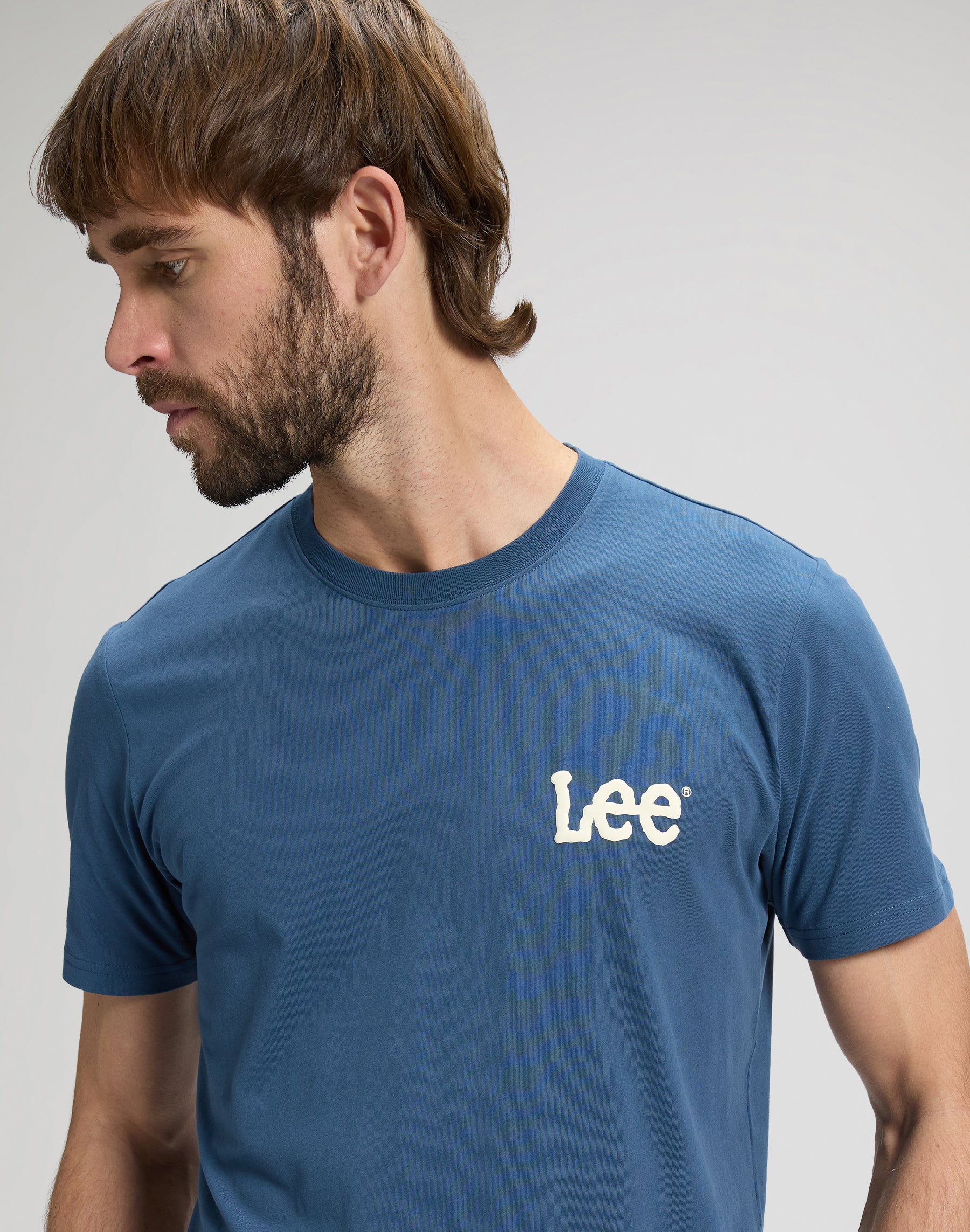Medium Wobbly Lee Tee in Academy Blue T-Shirts Lee