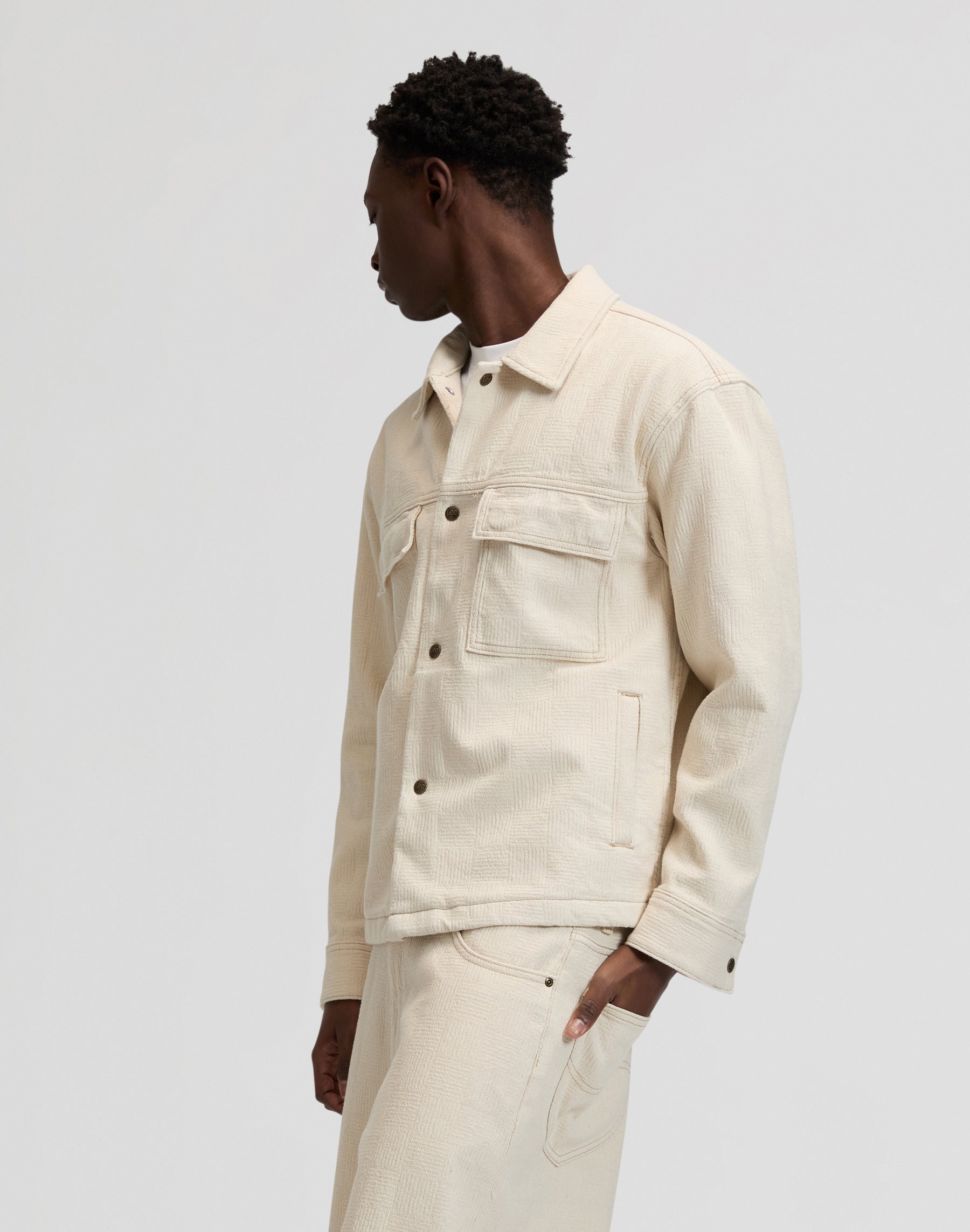 Jacquard Jacket in Natural Greige Jacken Lee