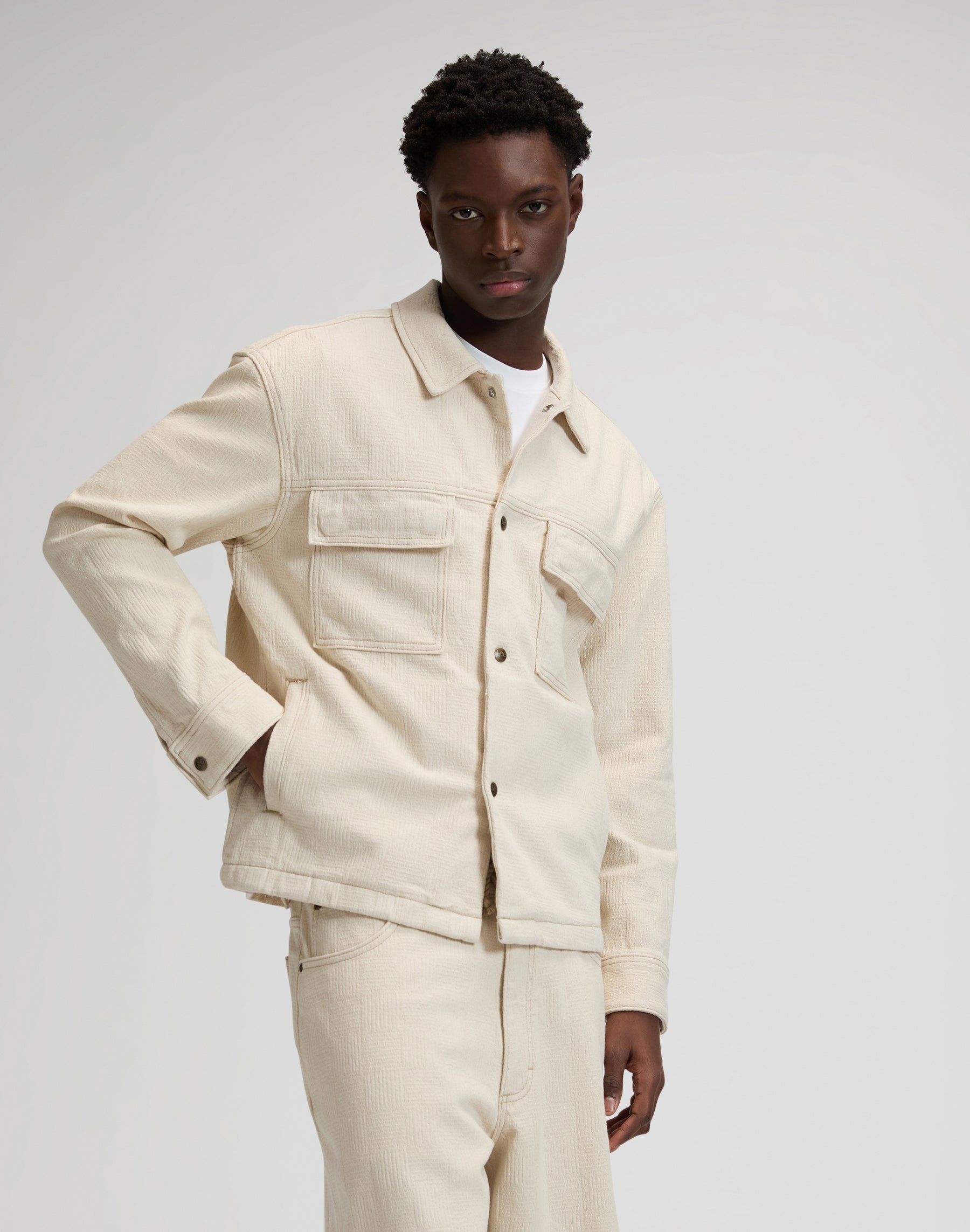 Jacquard Jacket in Natural Greige Jacken Lee