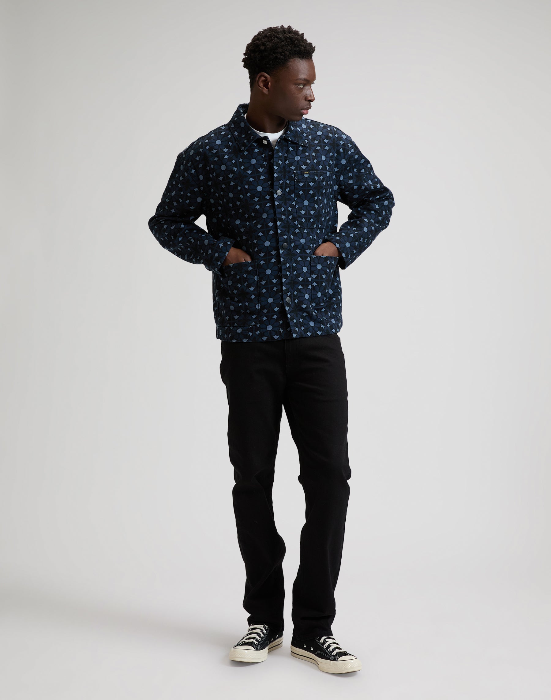 Clean Workwear Jacket in Geo Print Jacken Lee