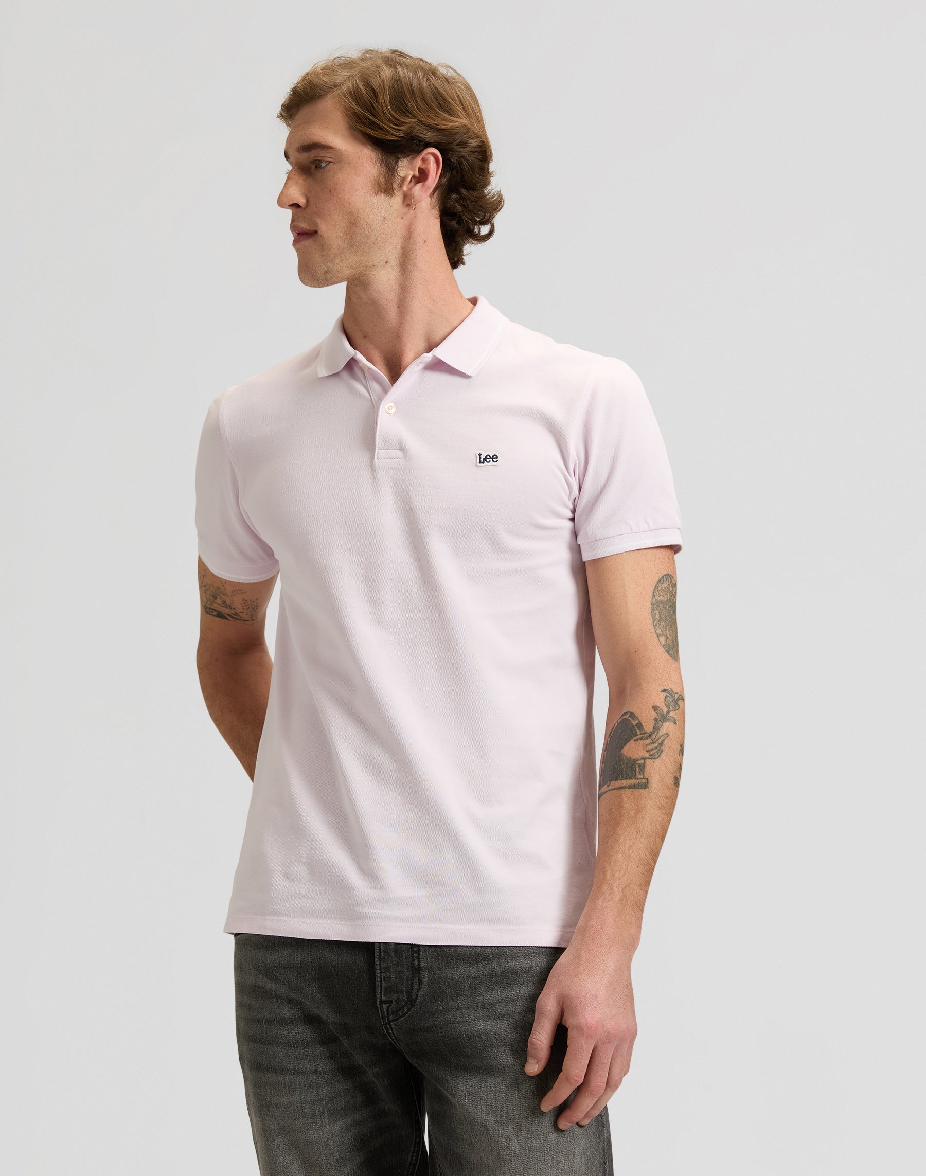 Pique Polo in Light Icy Pink T-Shirts Lee