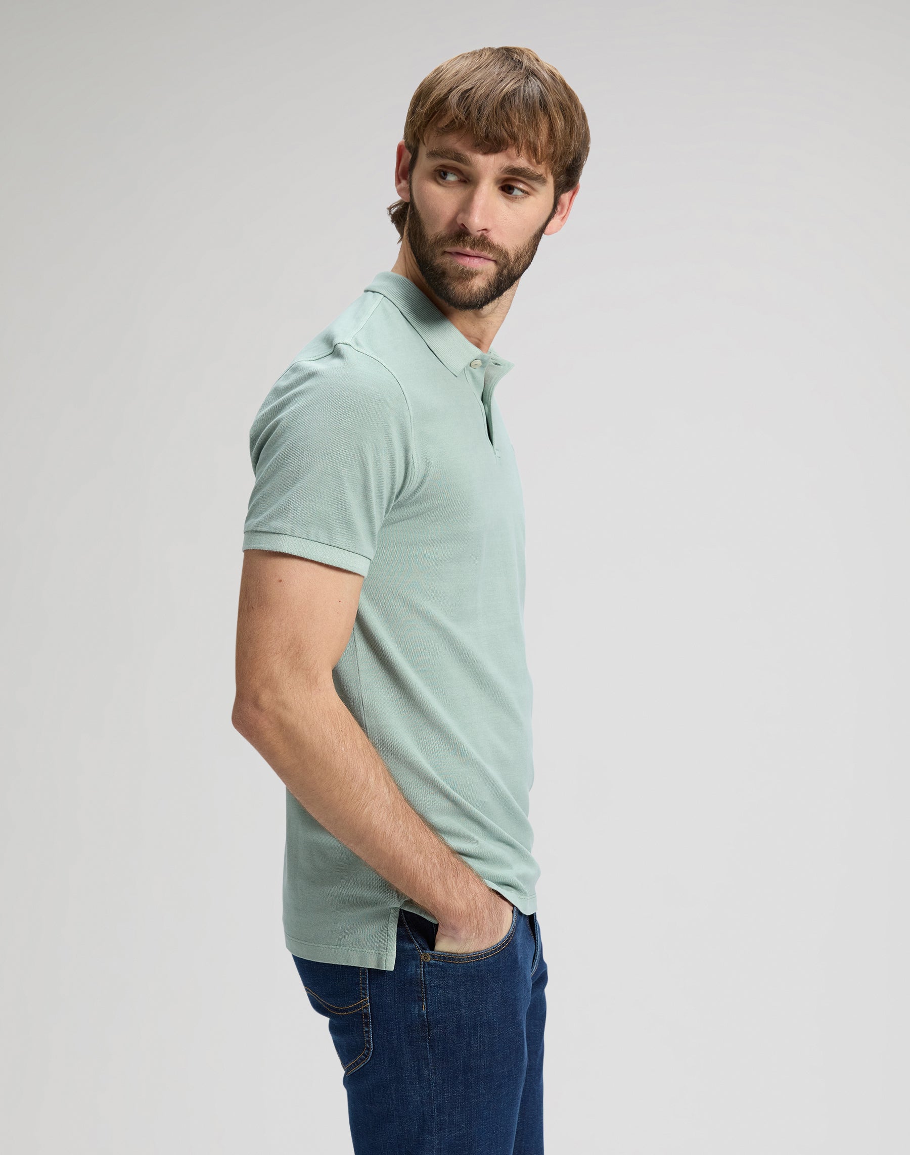 Garment Dye Polo in Desert Sage T-shirts Lee