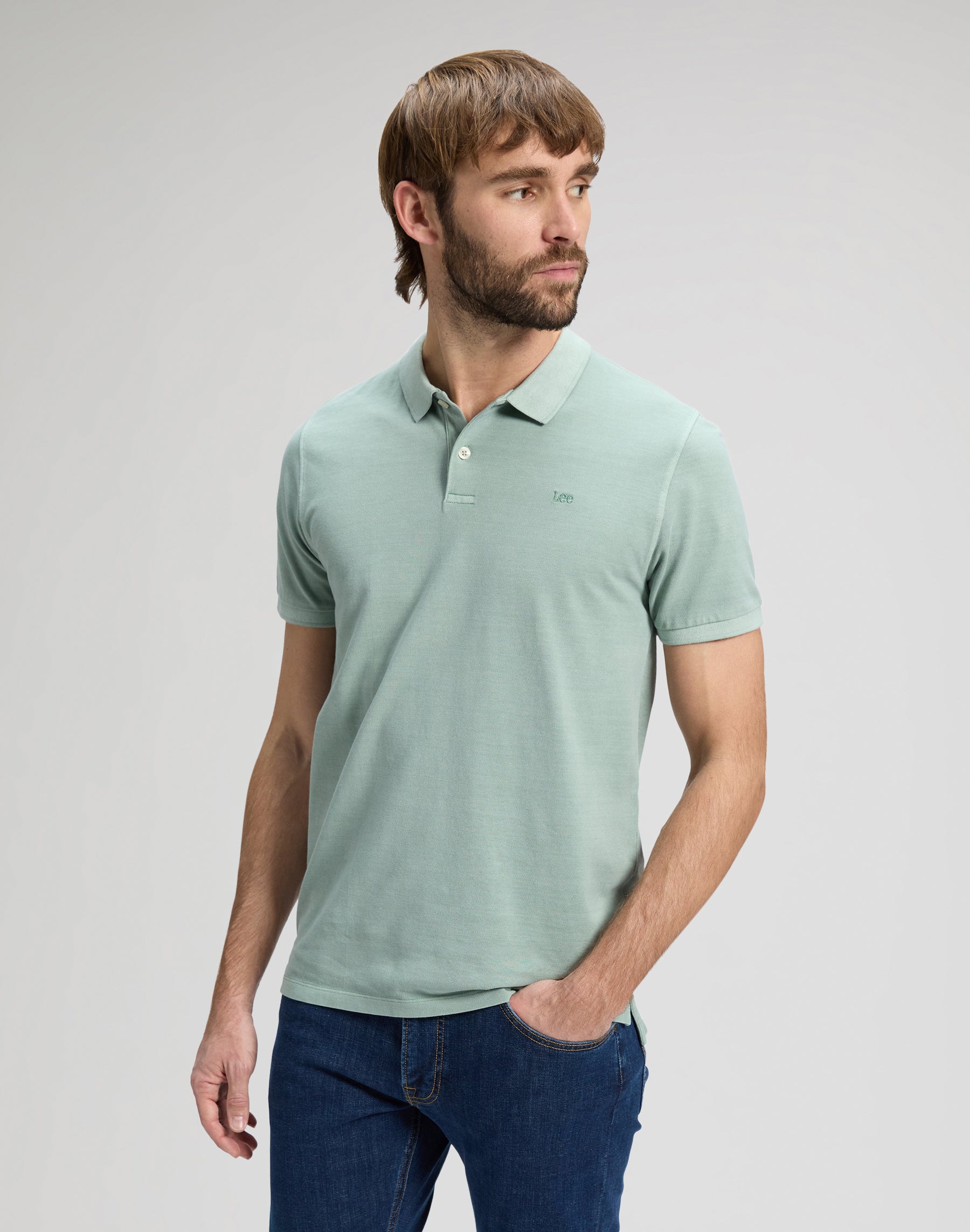 Garment Dye Polo in Desert Sage T-Shirts Lee