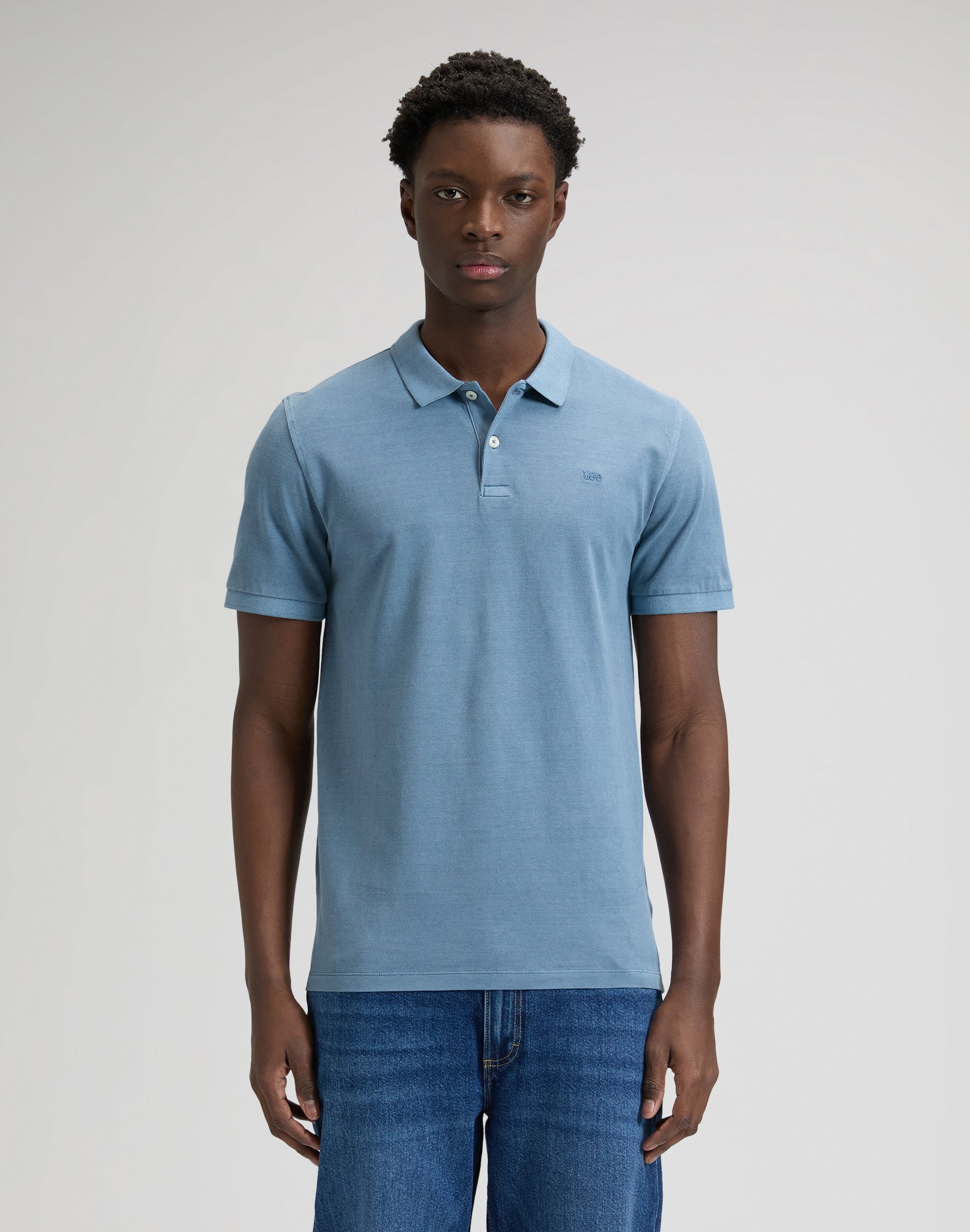 Garment Dye Polo in Dustier Blue