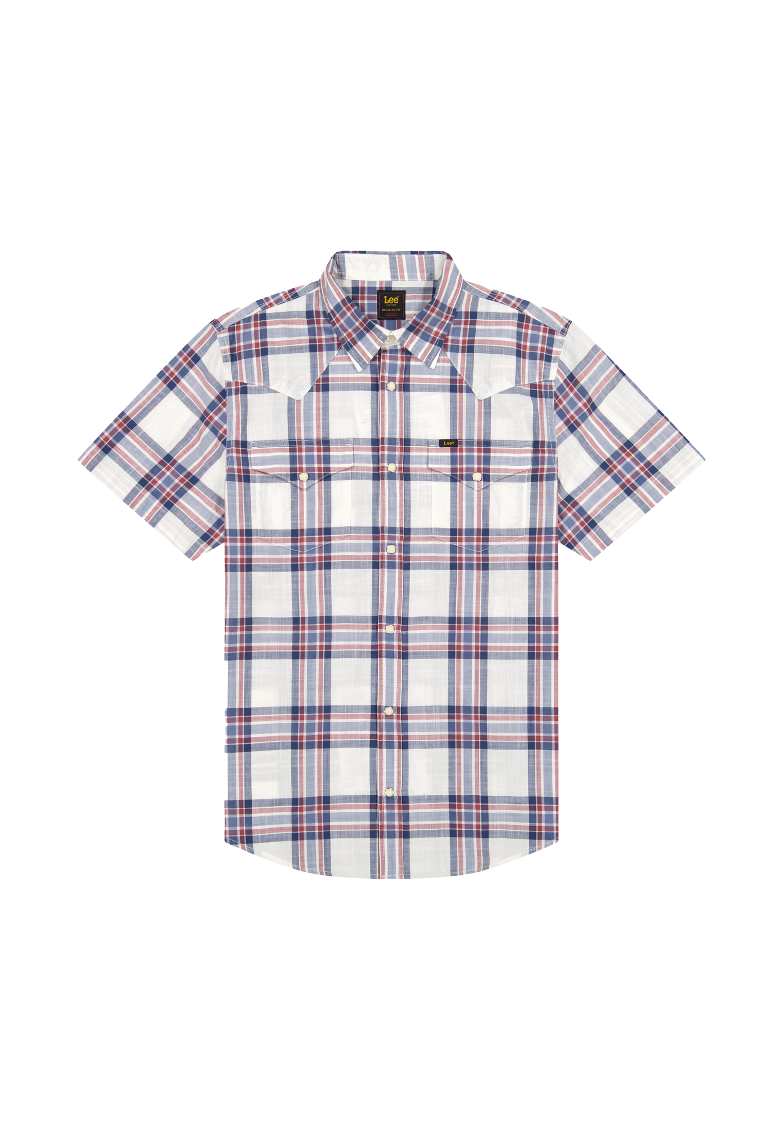 Ss Western in Academy Blue Plaid Shirts Lee