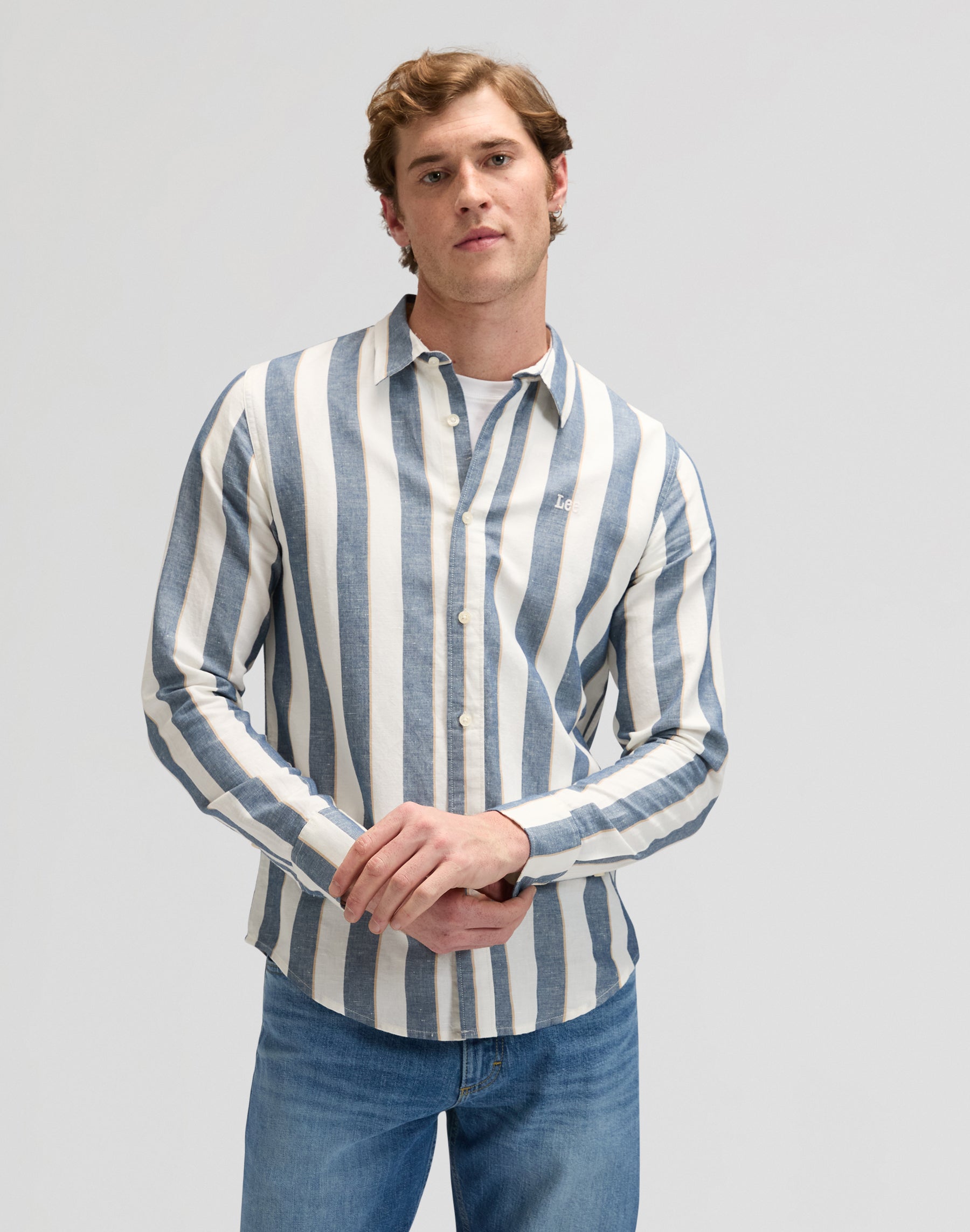 Lee Shirt in Academy Blue Stripe