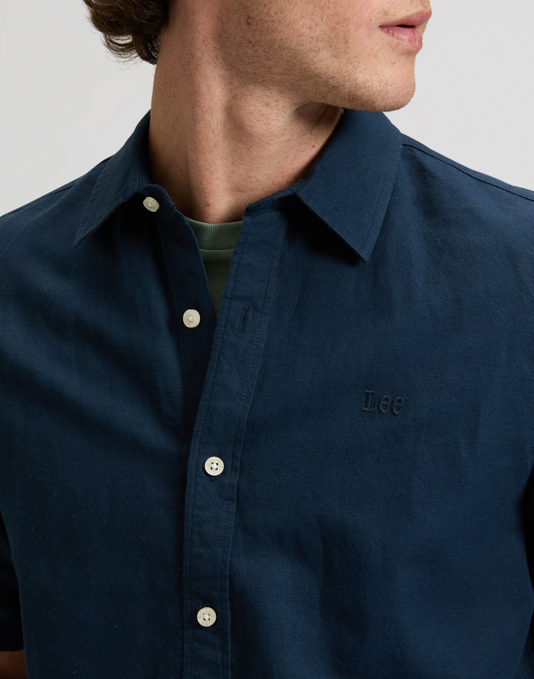 Ss Lee Shirt in Rivet Navy Hemden Lee