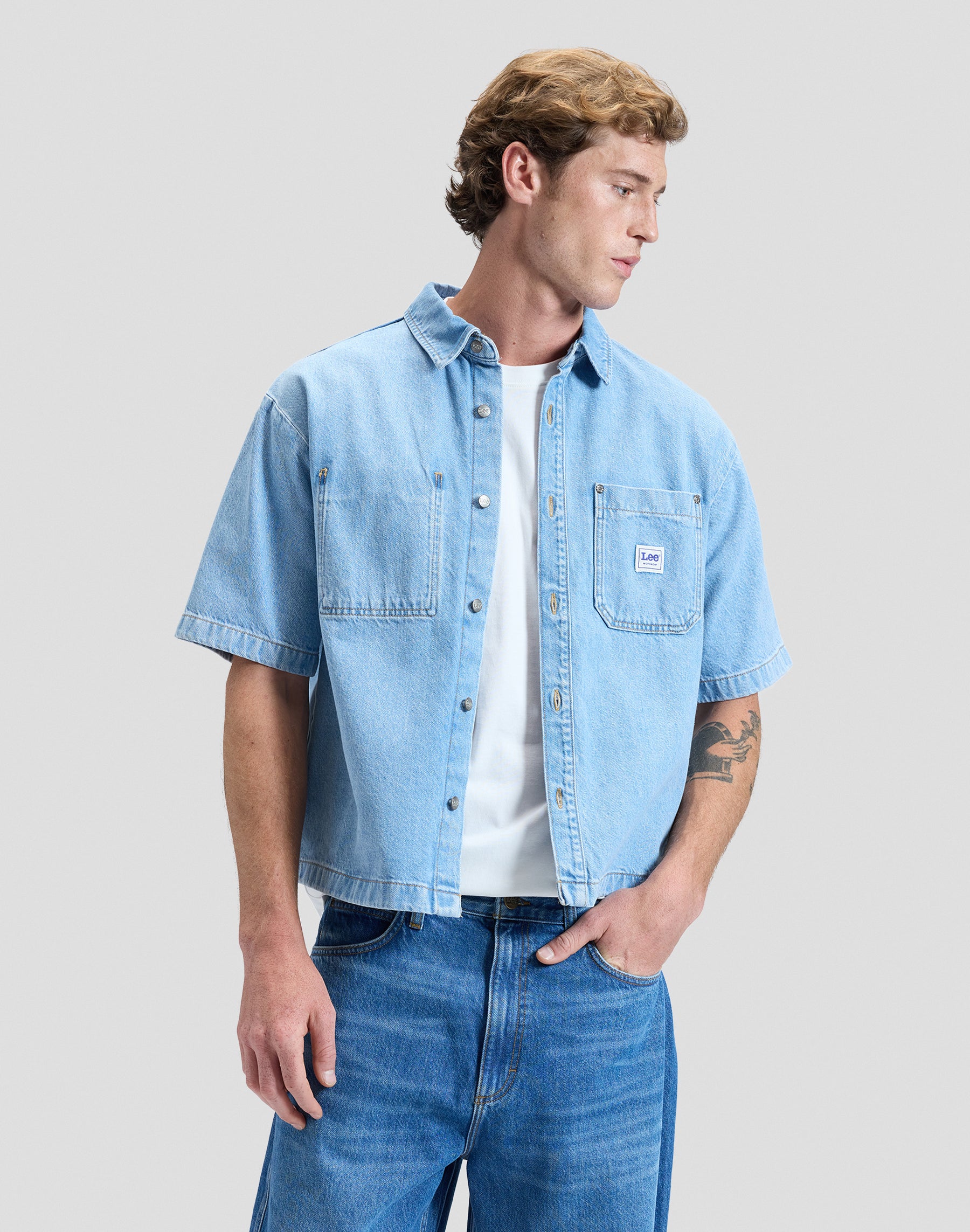 Ss Workwear Shirt in Just Me Hemden Lee