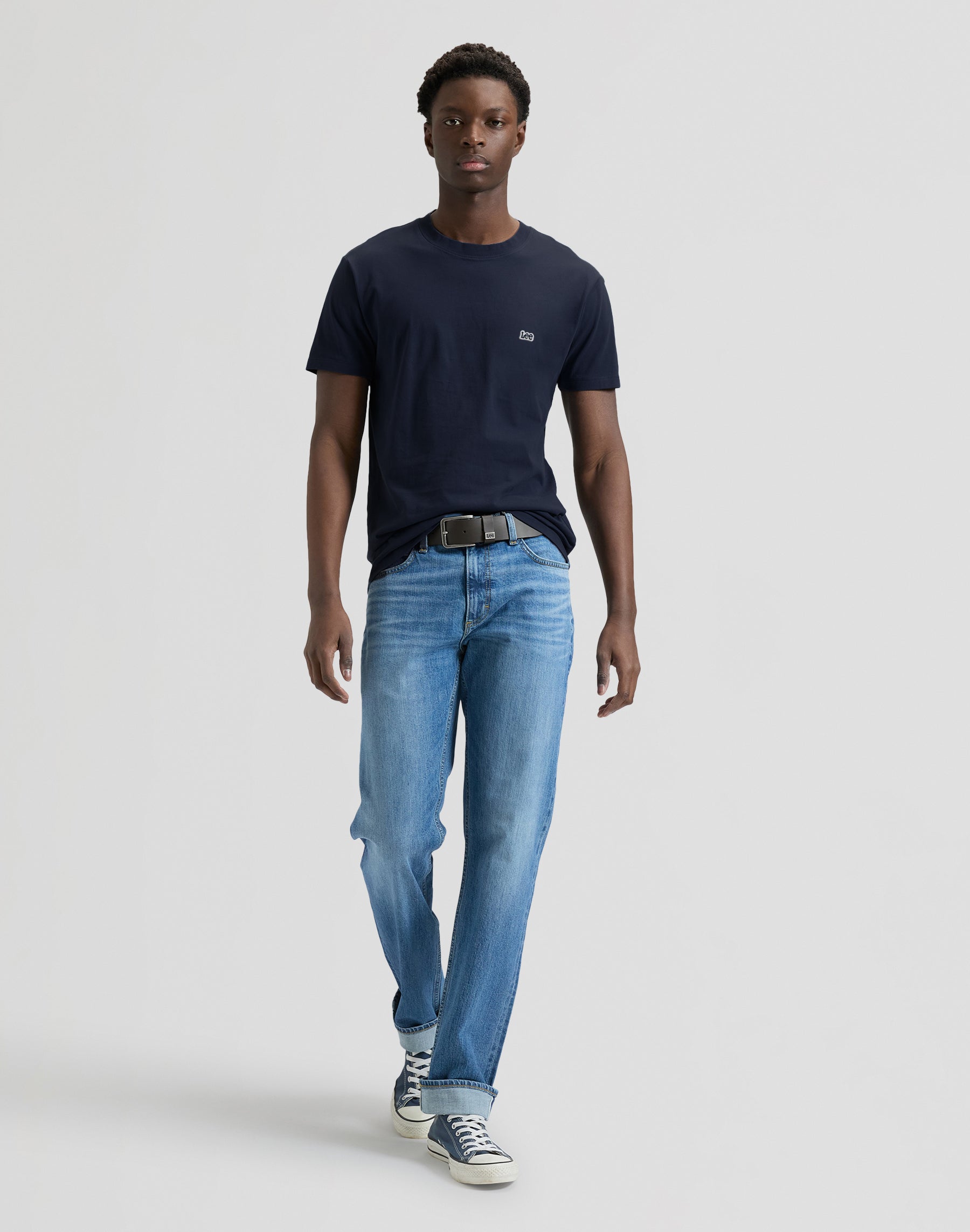 Ss Patch Logo Tee in Navy T-Shirts Lee