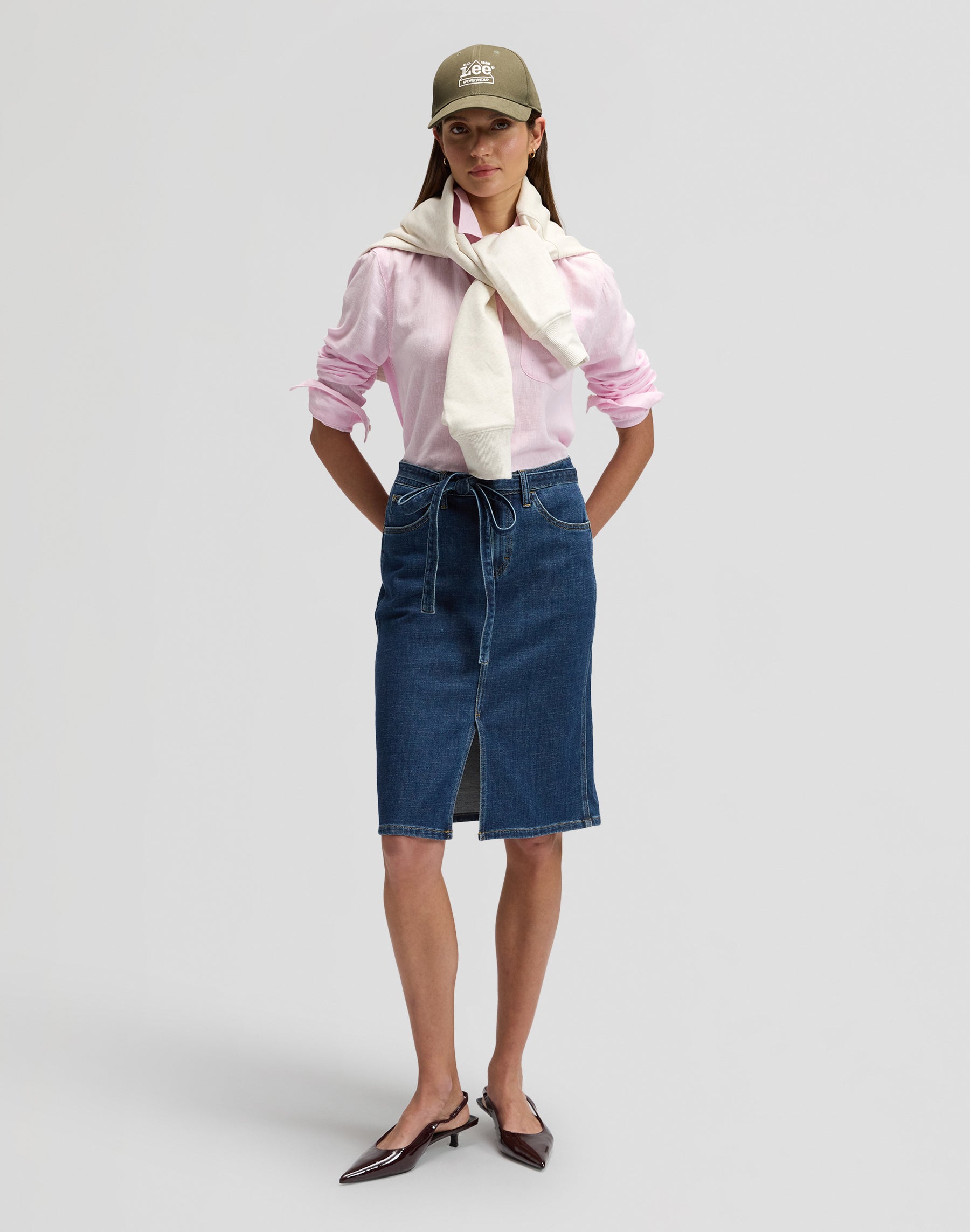 Midi Skirt With Bow in Seaside Trip Röcke Lee