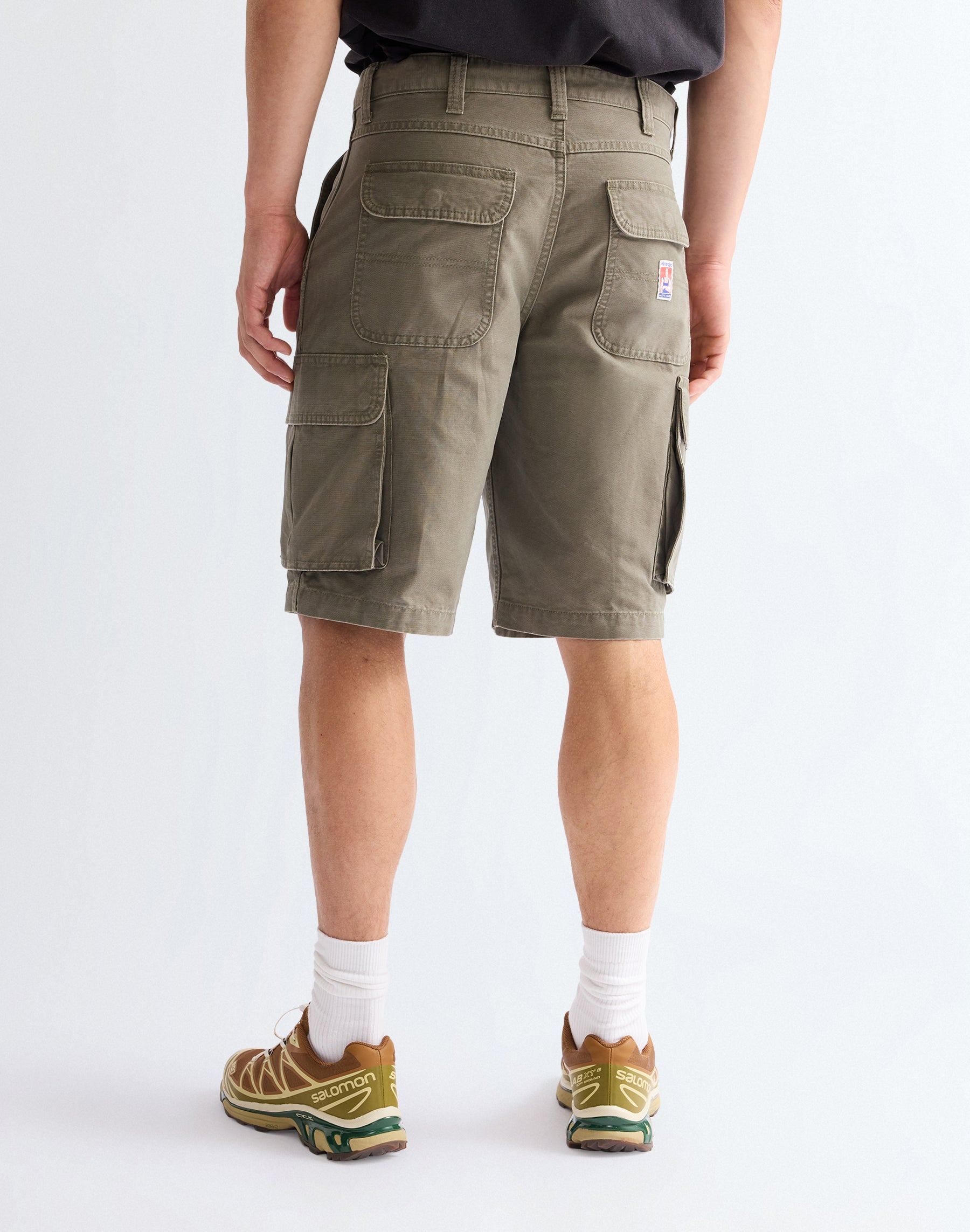Cargo shorts in dusty olive