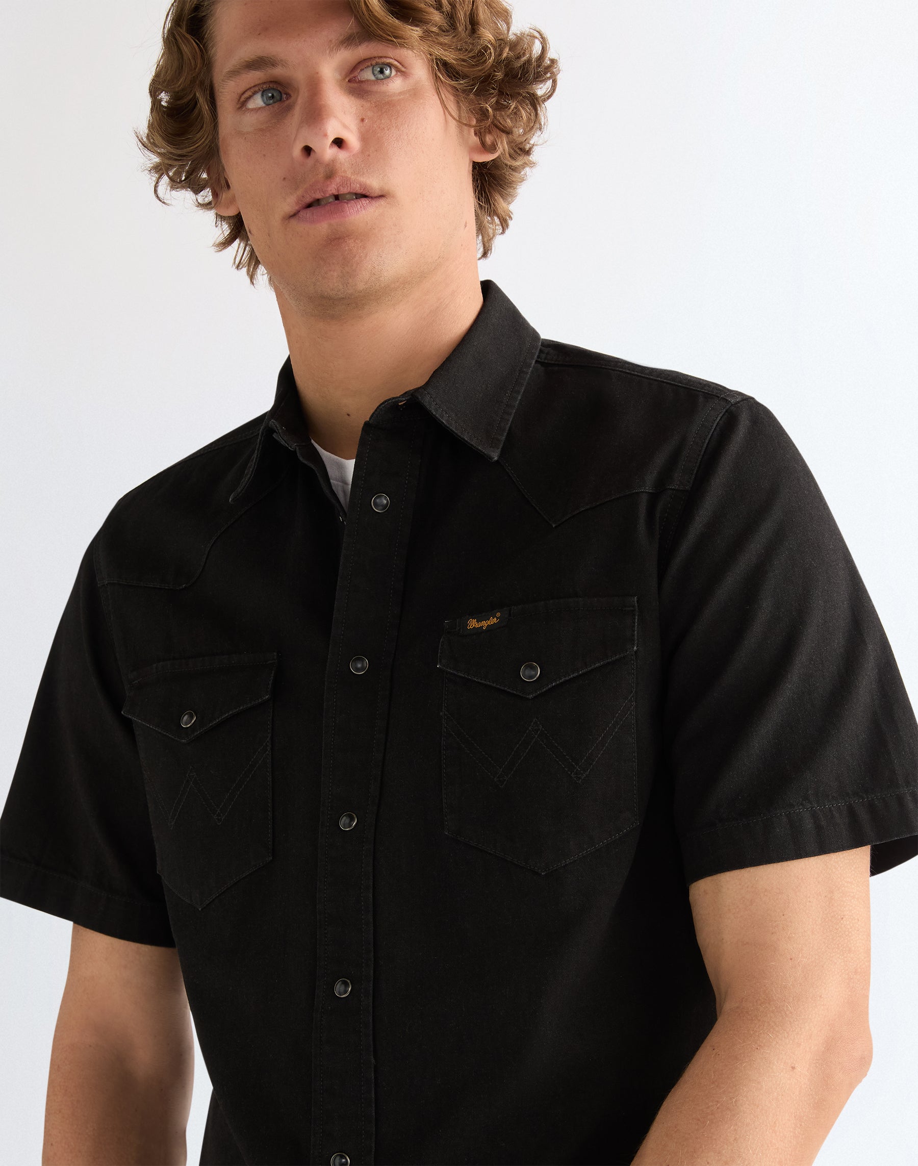 Ss Western Shirt in Rinse Black
