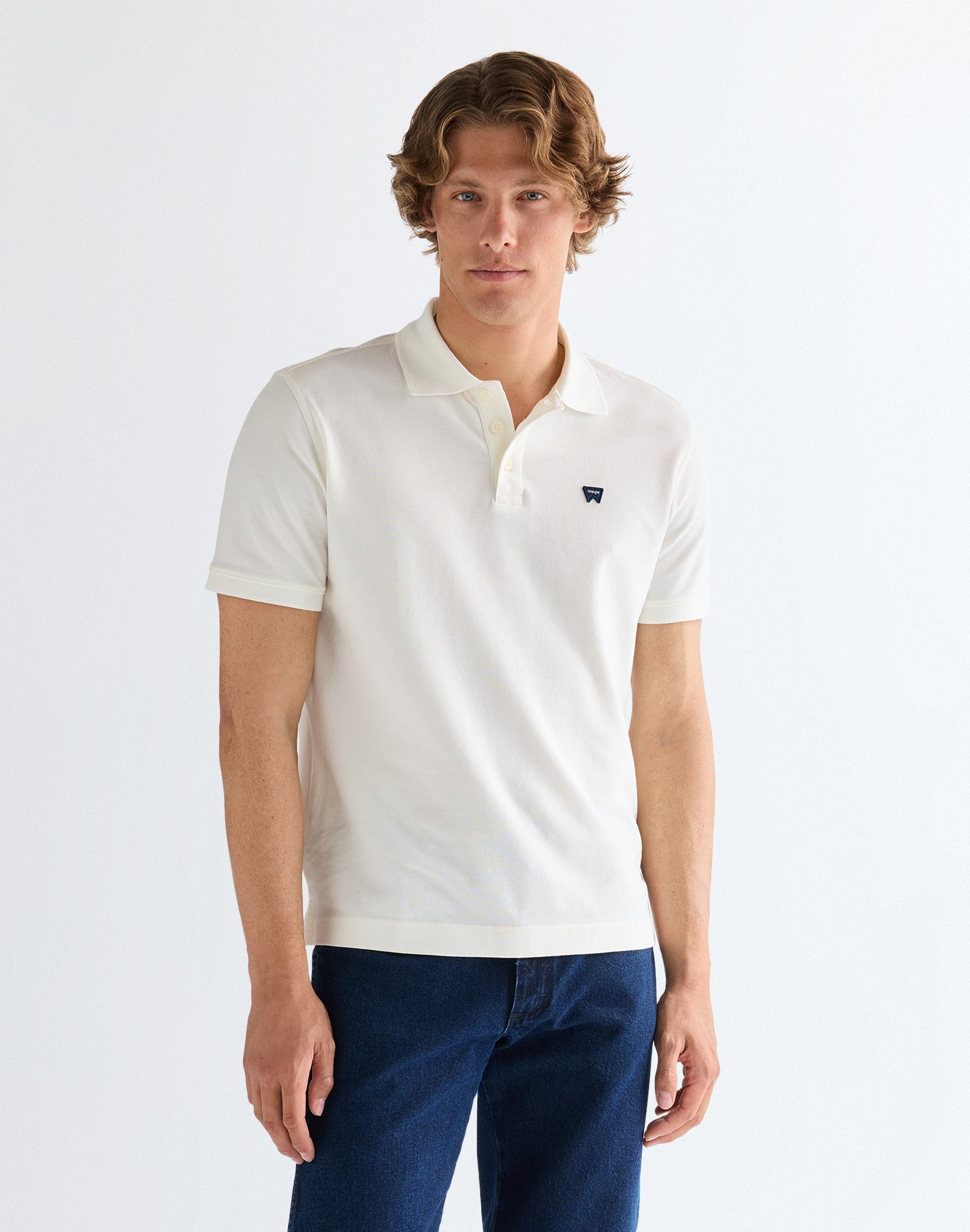 Polo Shirt in Worn White T-Shirts Wrangler
