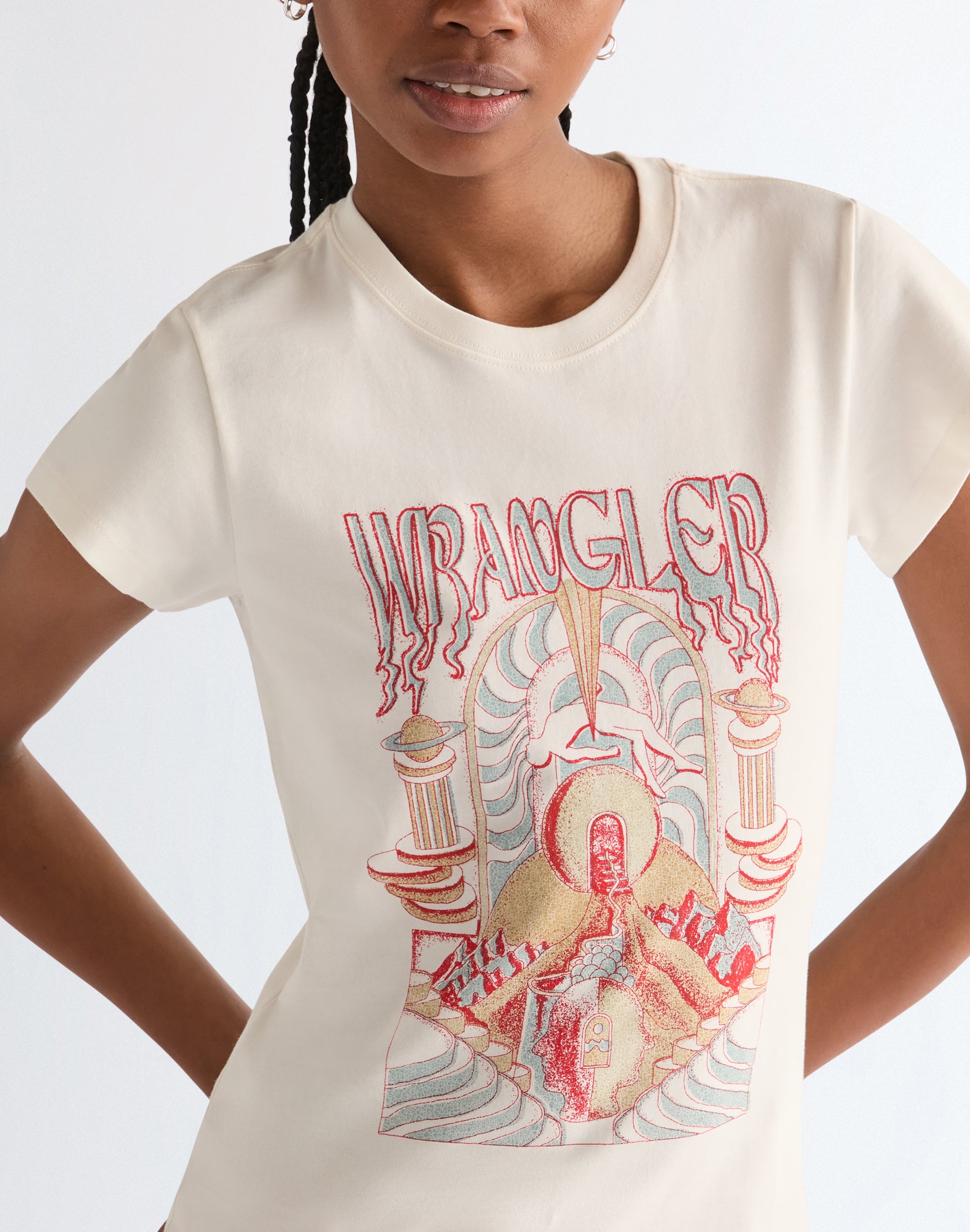Shrunken Band Tee in Worn White T-Shirts Wrangler