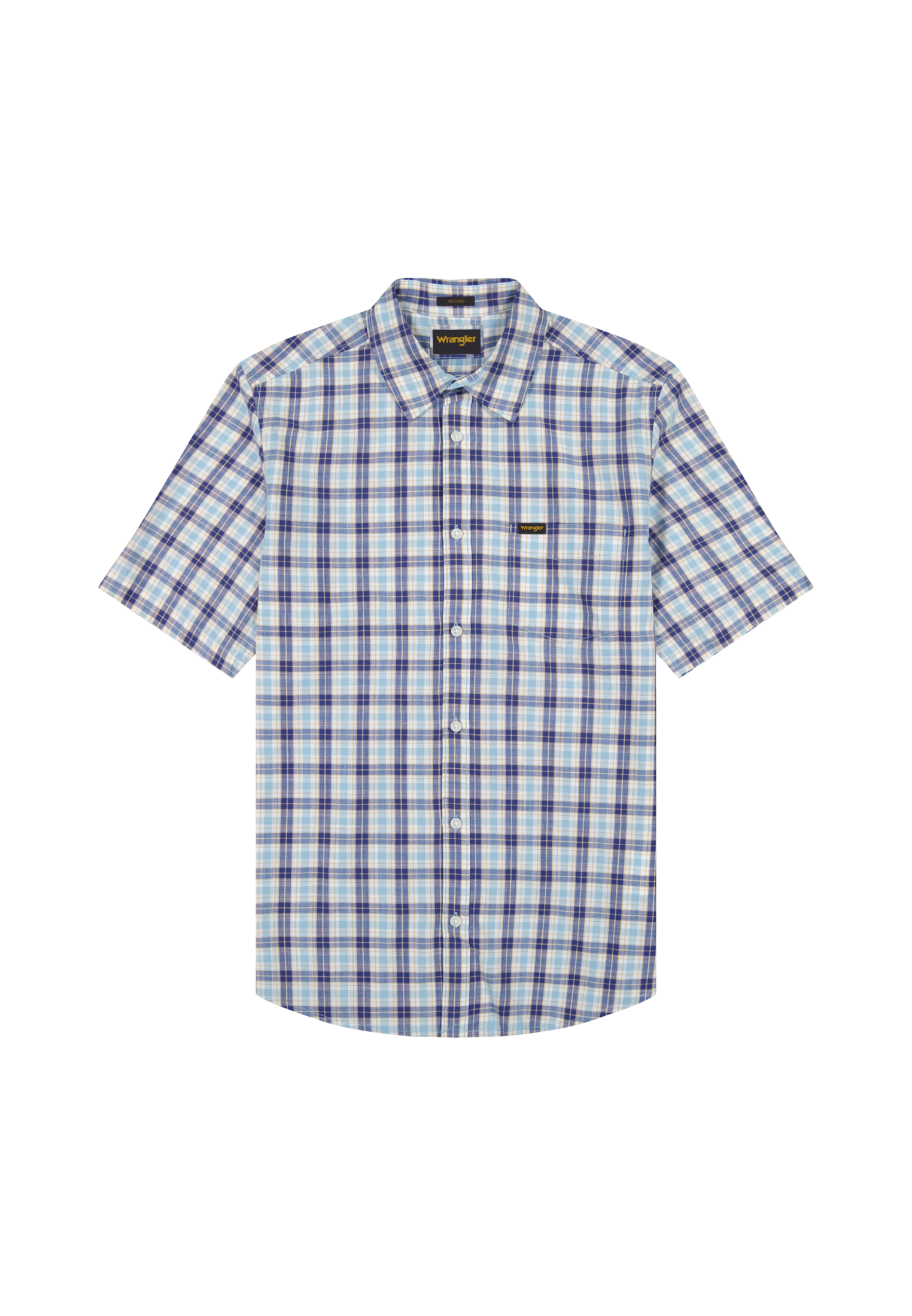 Shortsleeve 1 Pocket Shirt in Forget Me Not Hemden Wrangler