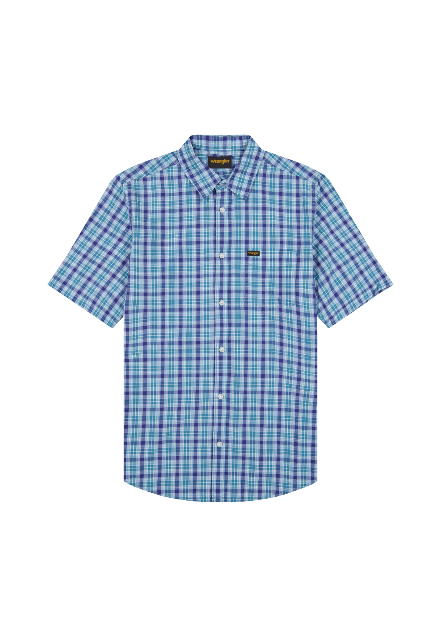 Ss 1 Pkt Shirt in Teal Blue Hemden Wrangler