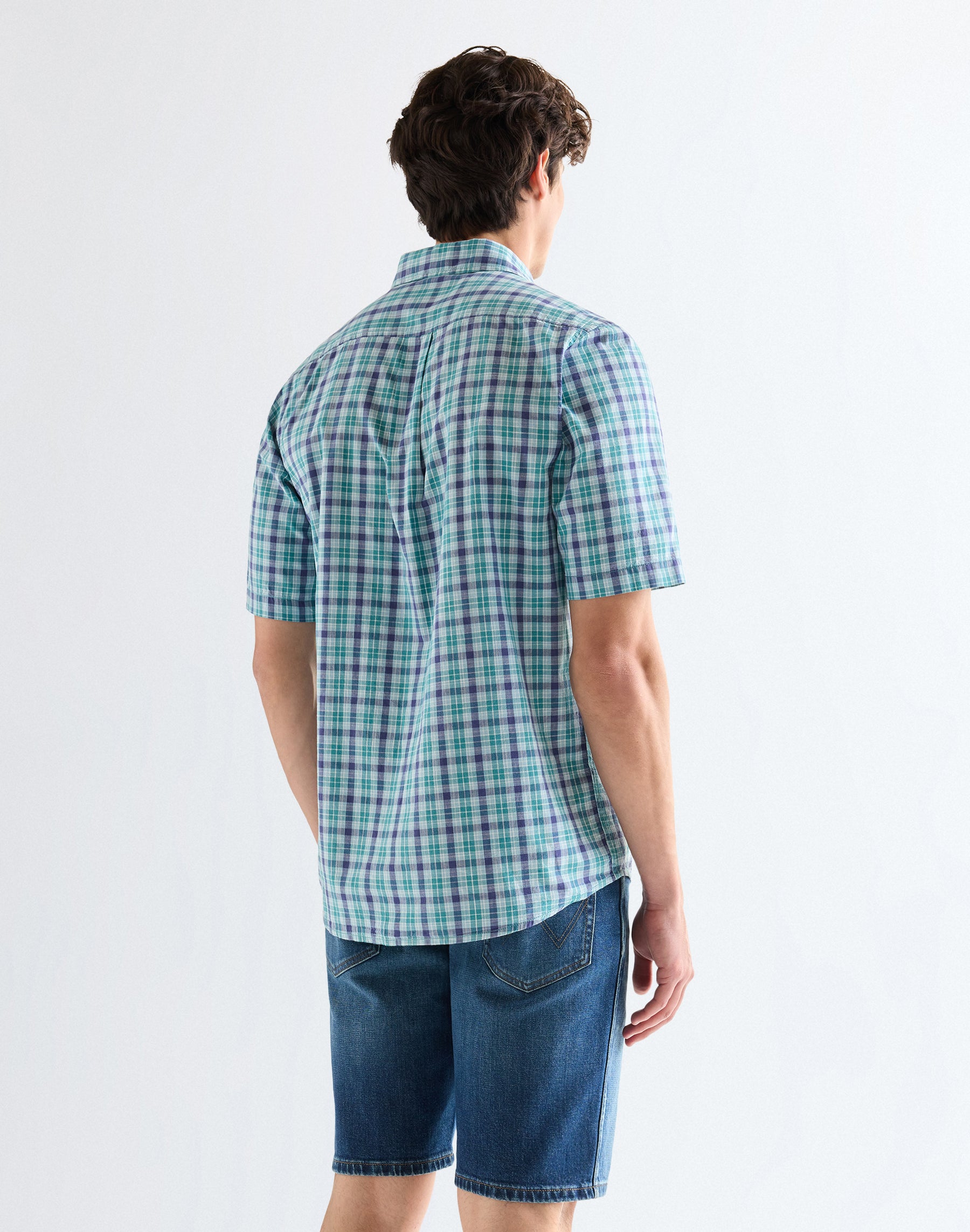 Ss 1 Pkt Shirt in Teal Blue