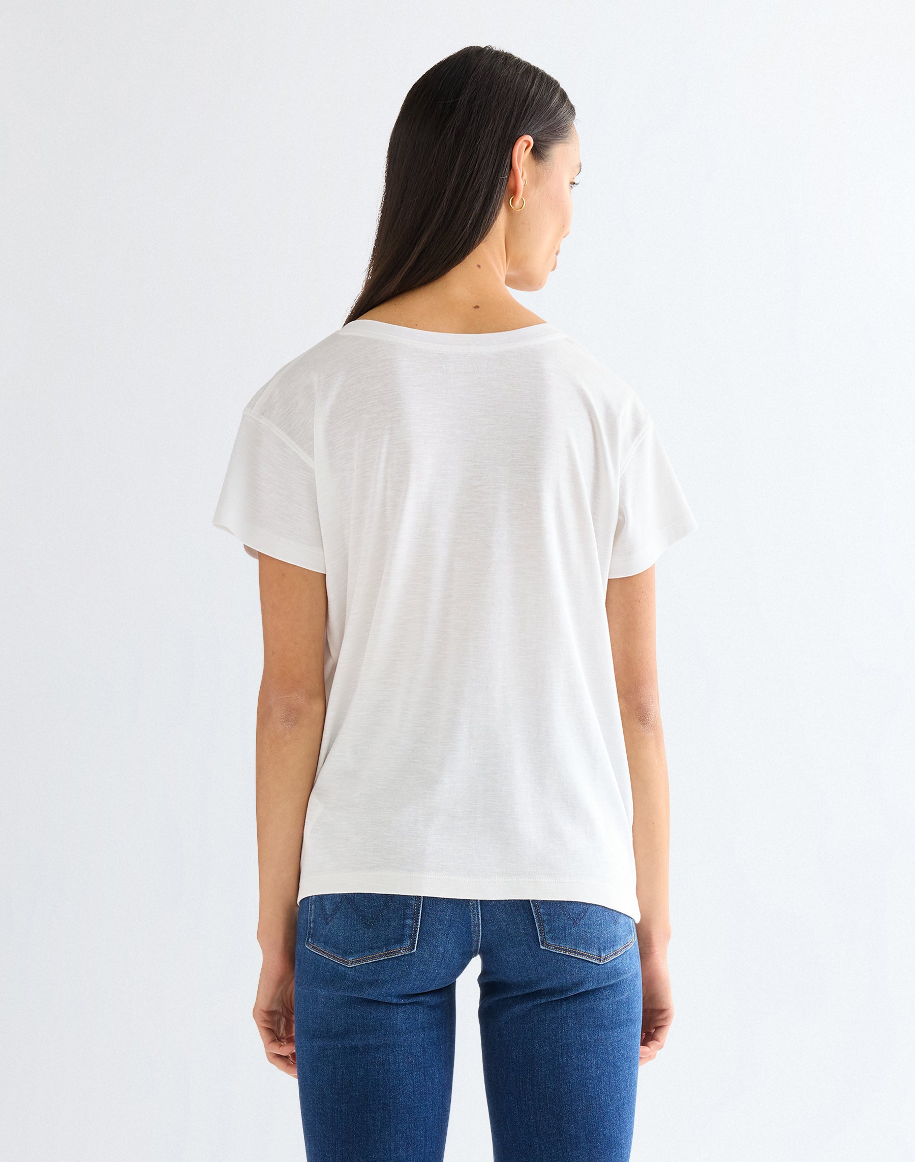 Easy V Neck in Bright White