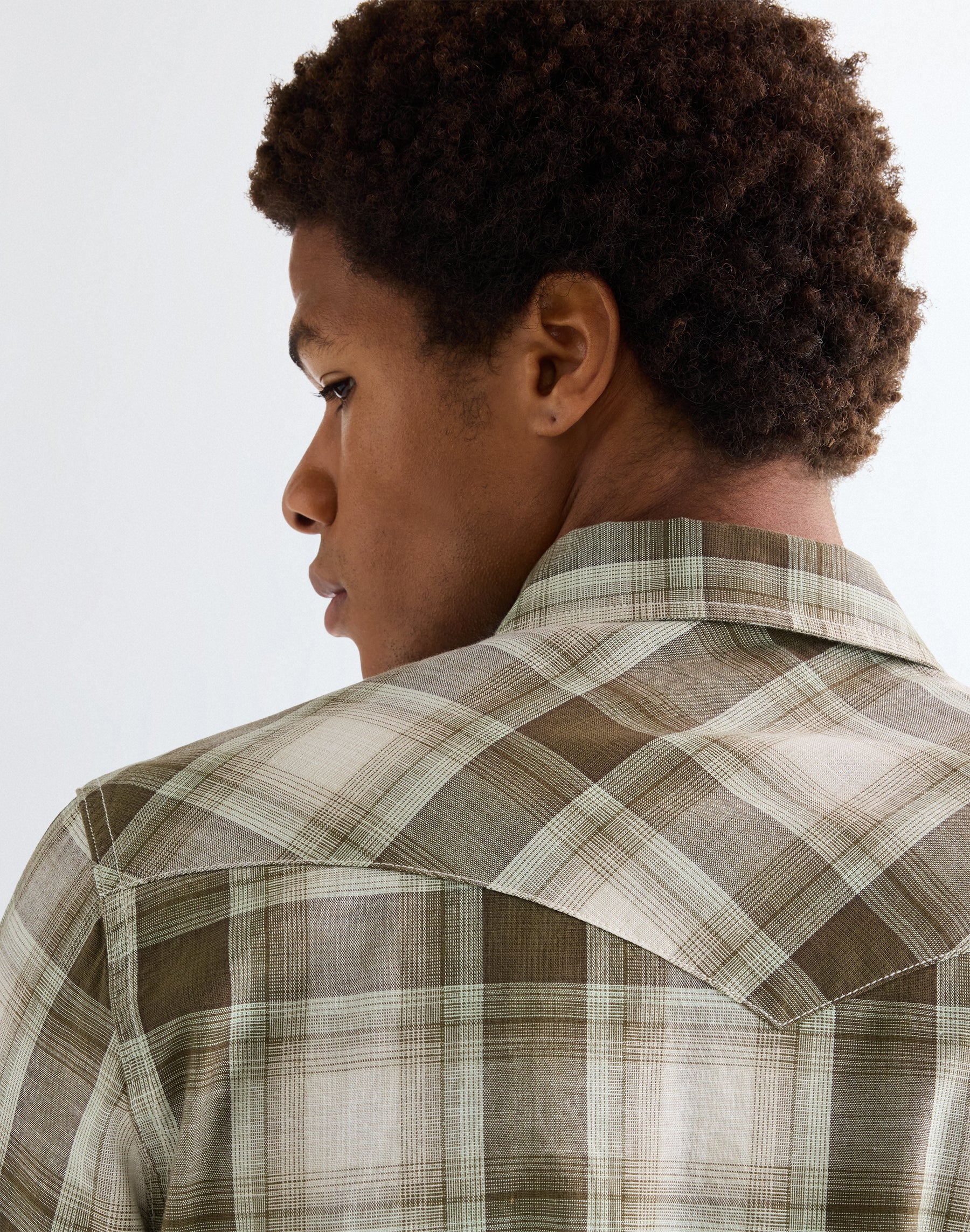 Western Shirt in Green Tan Hemden Wrangler
