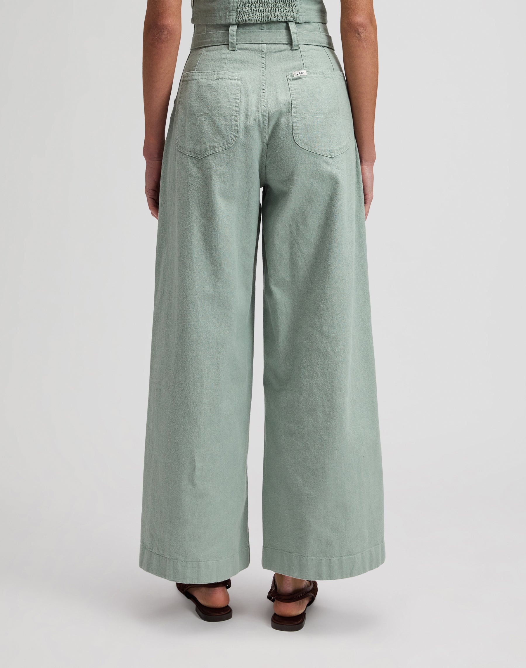 Pleated Trouser in Desert Sage