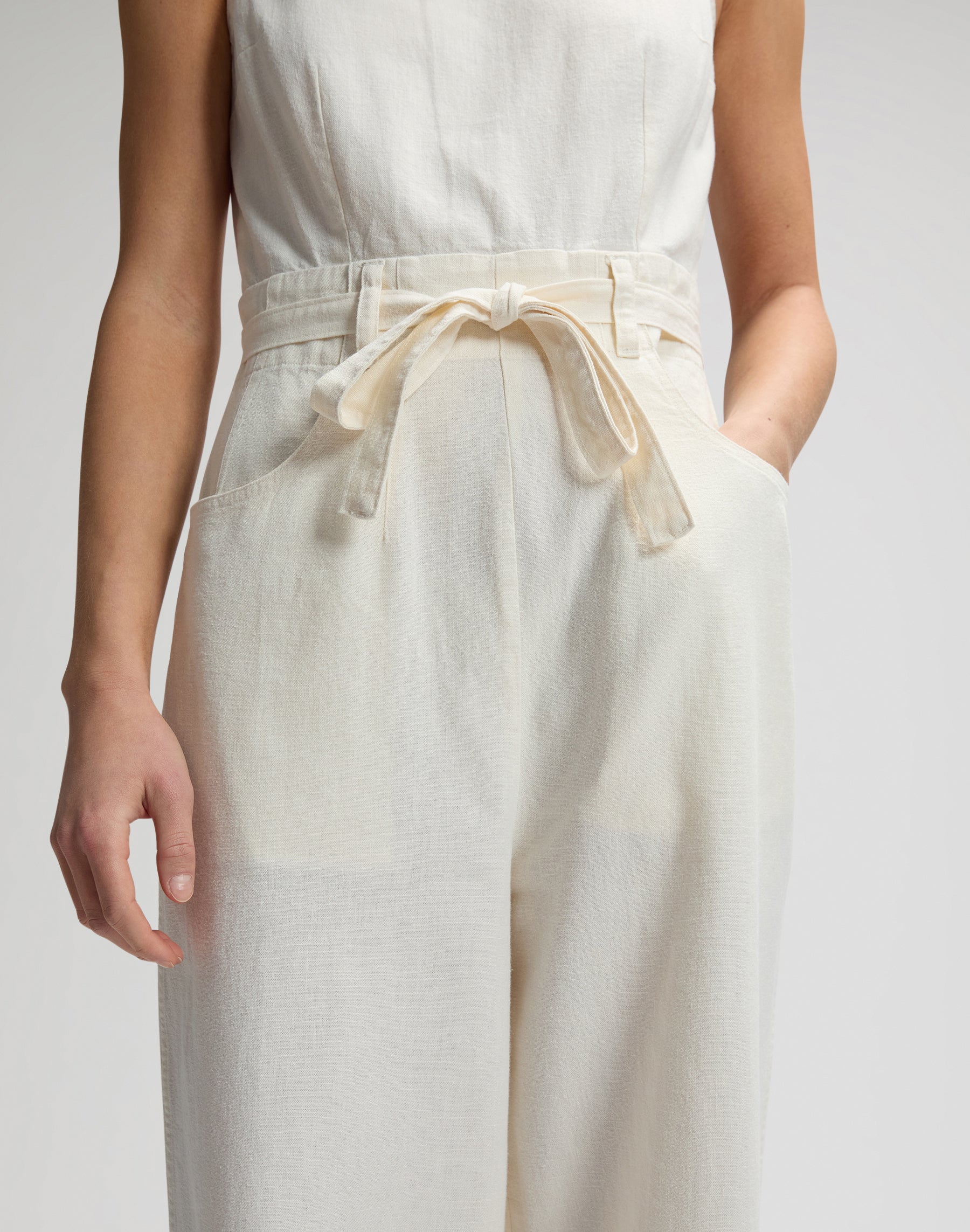 Boatneck Jumpsuit in Natural Overall Lee