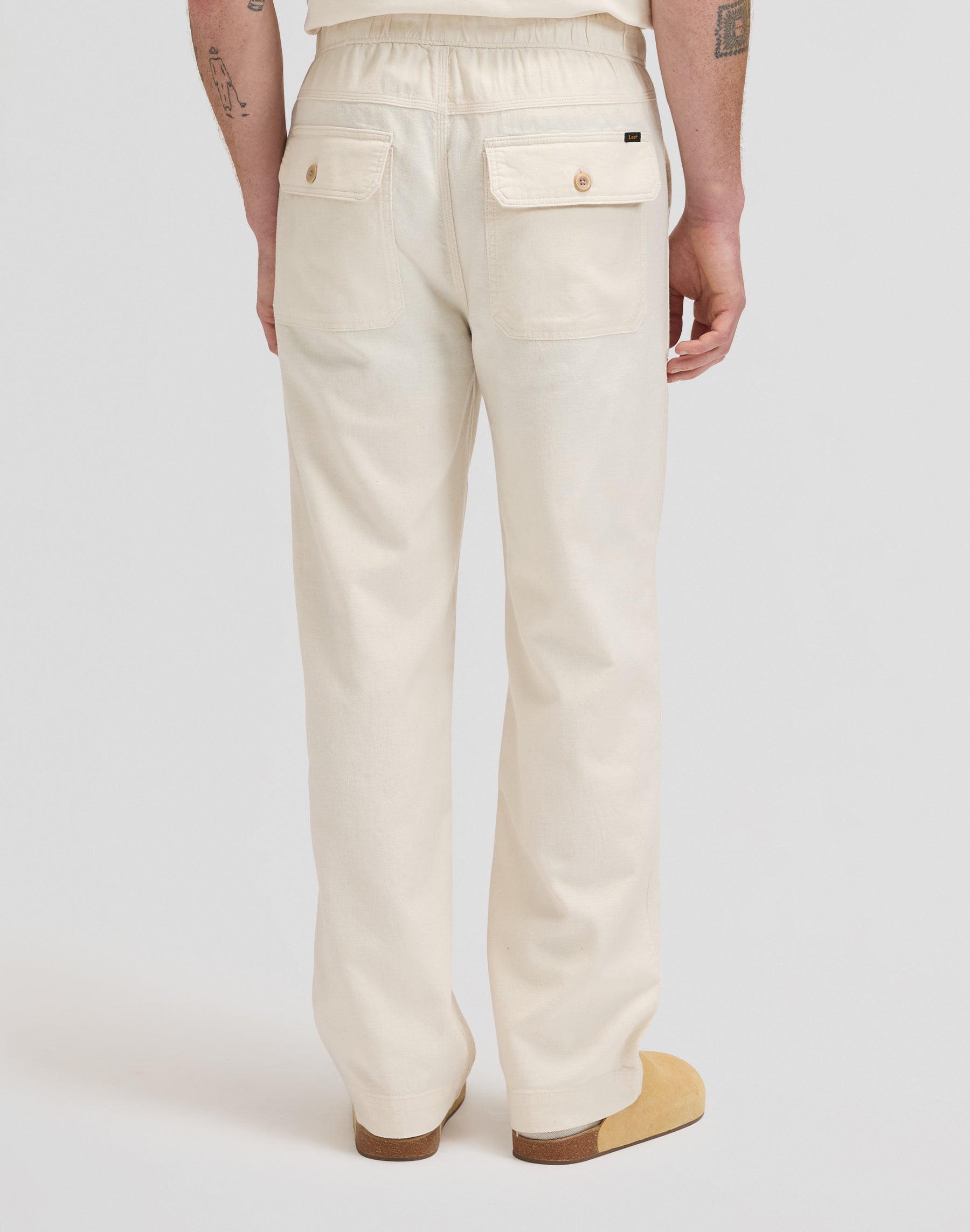 Utility Drawstring Pant in Natural Hosen Lee