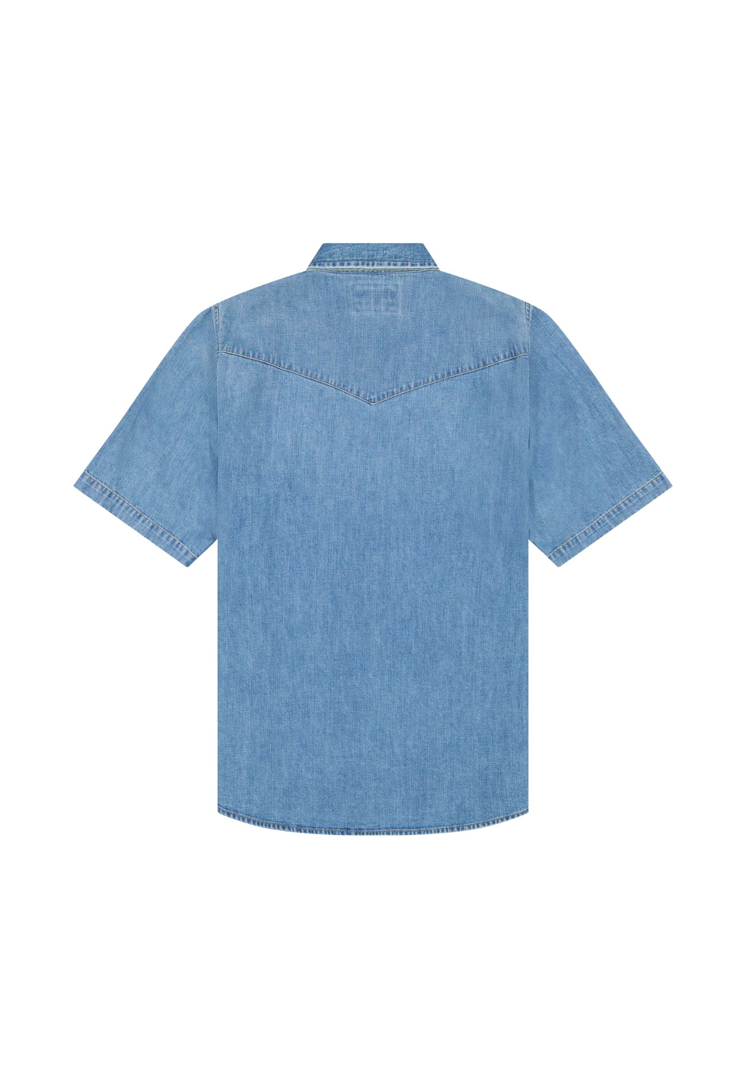 Shortsleeve Western Shirt in Mid Light Wash Hemden Wrangler